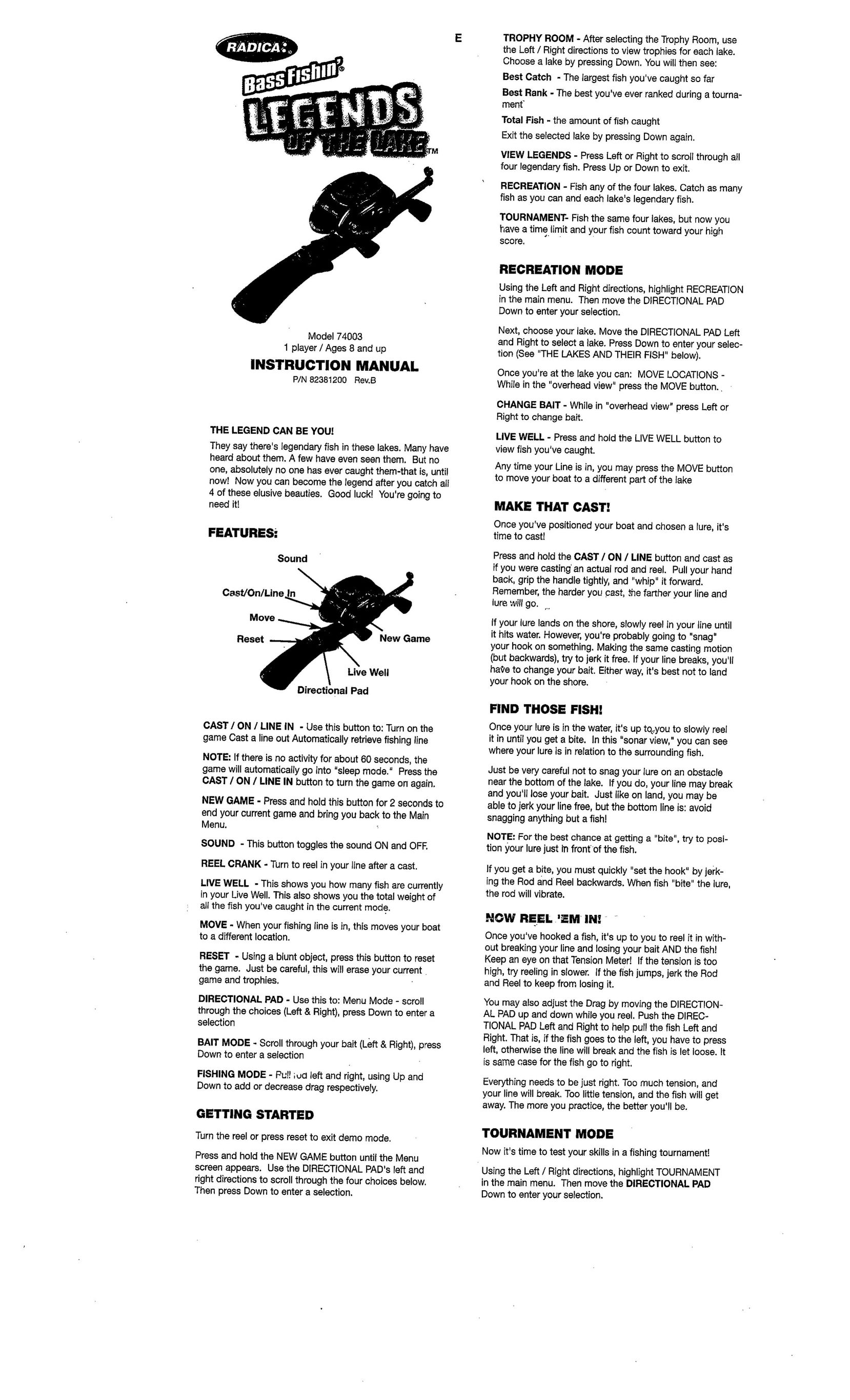 Radica Games 74D03 Handheld Game System User Manual