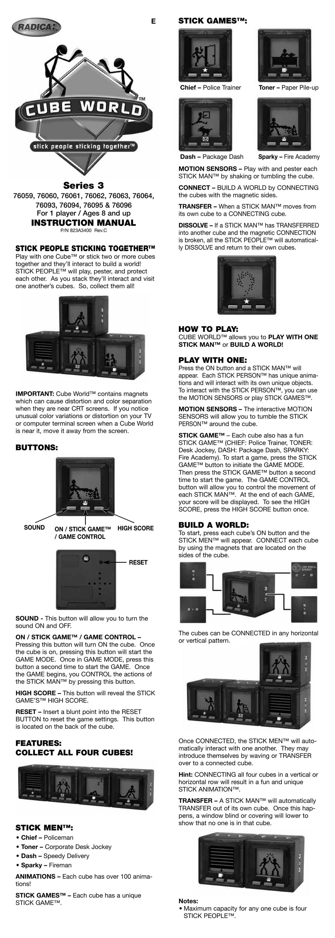 Radica Games 76061 Handheld Game System User Manual