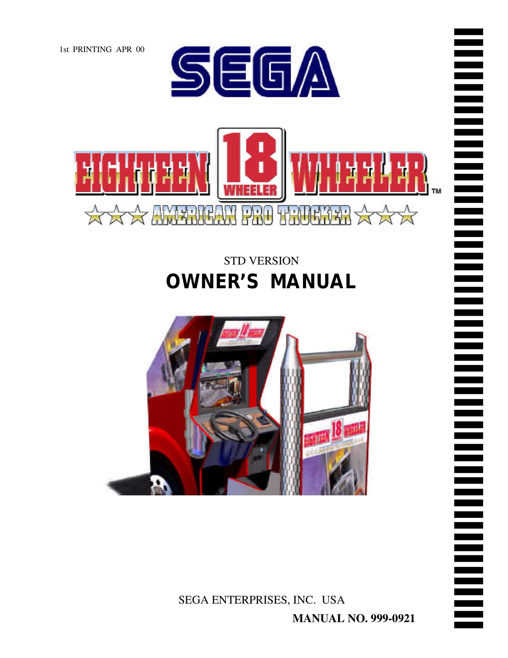 Sega 999-0921 Handheld Game System User Manual