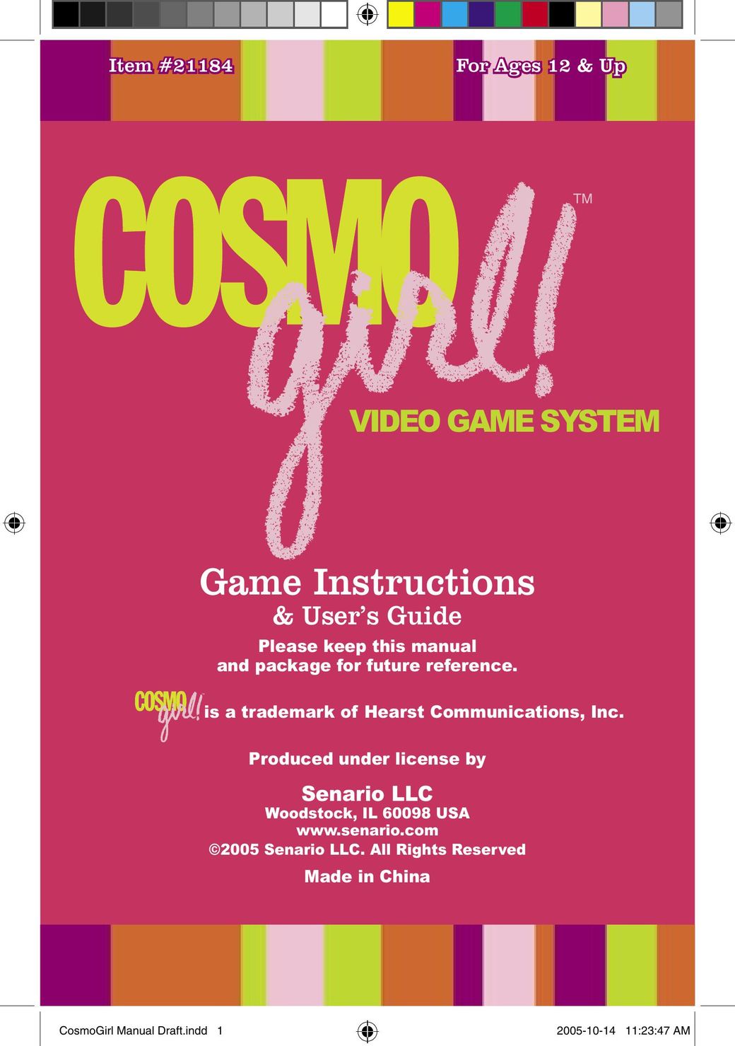 Senario 21184 Handheld Game System User Manual