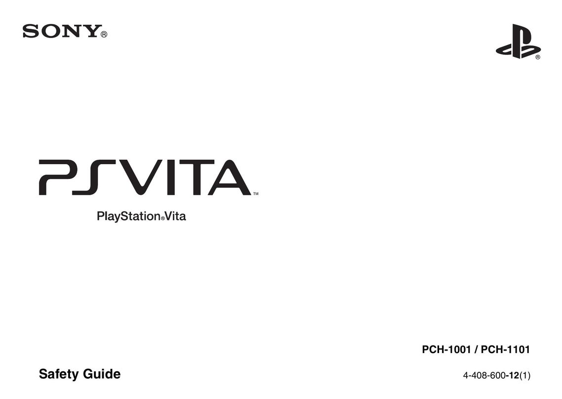 Sony PCH-1001 Handheld Game System User Manual