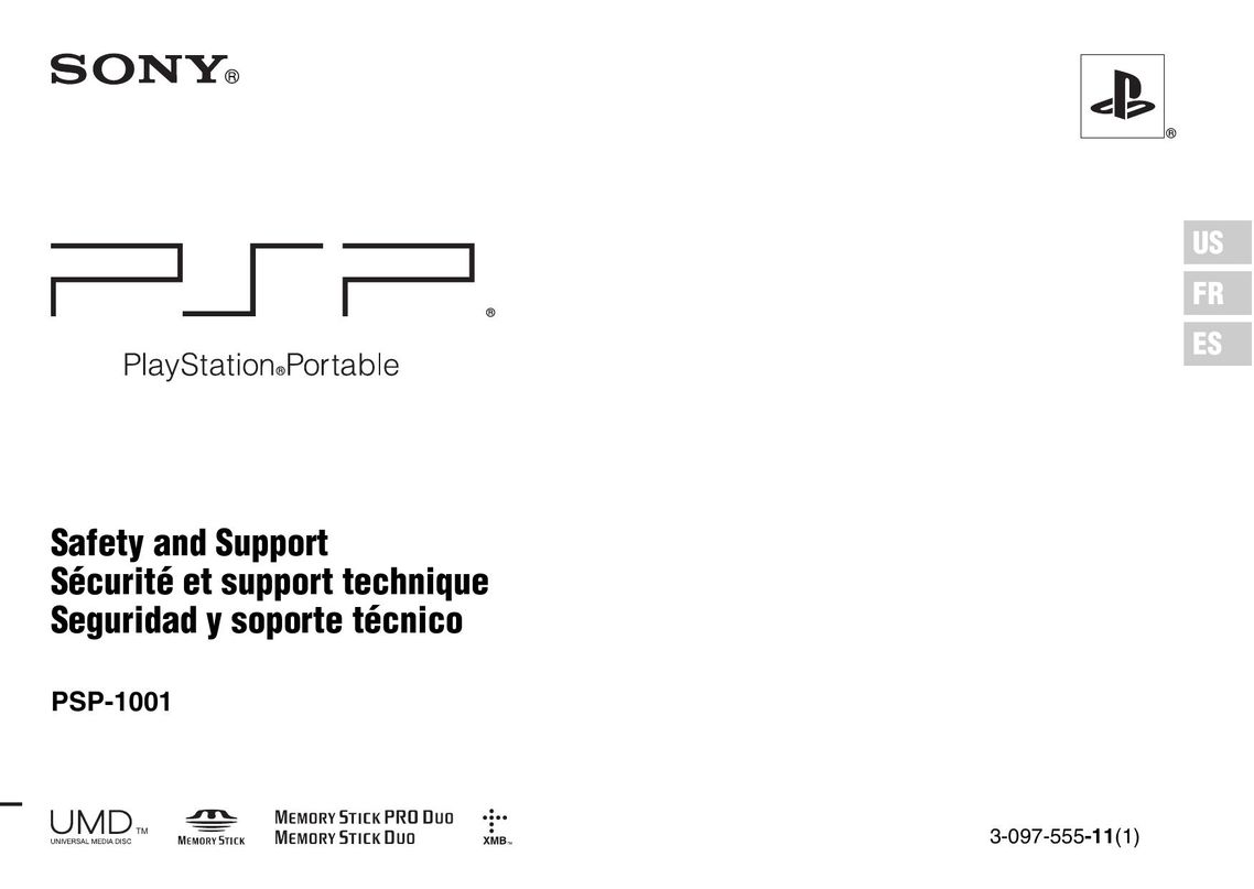 Sony PSP-1001 Handheld Game System User Manual