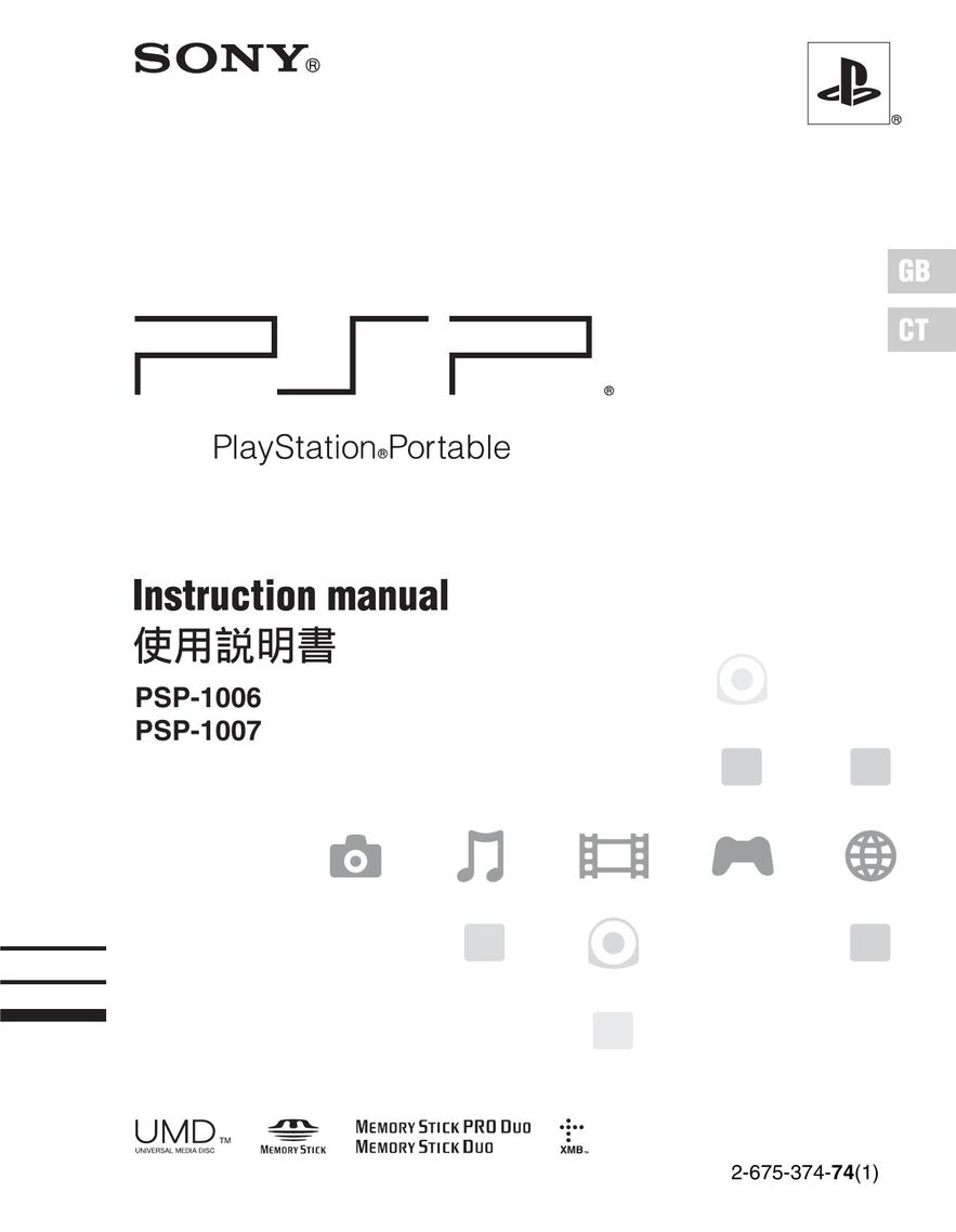 Sony PSP-1006 Handheld Game System User Manual