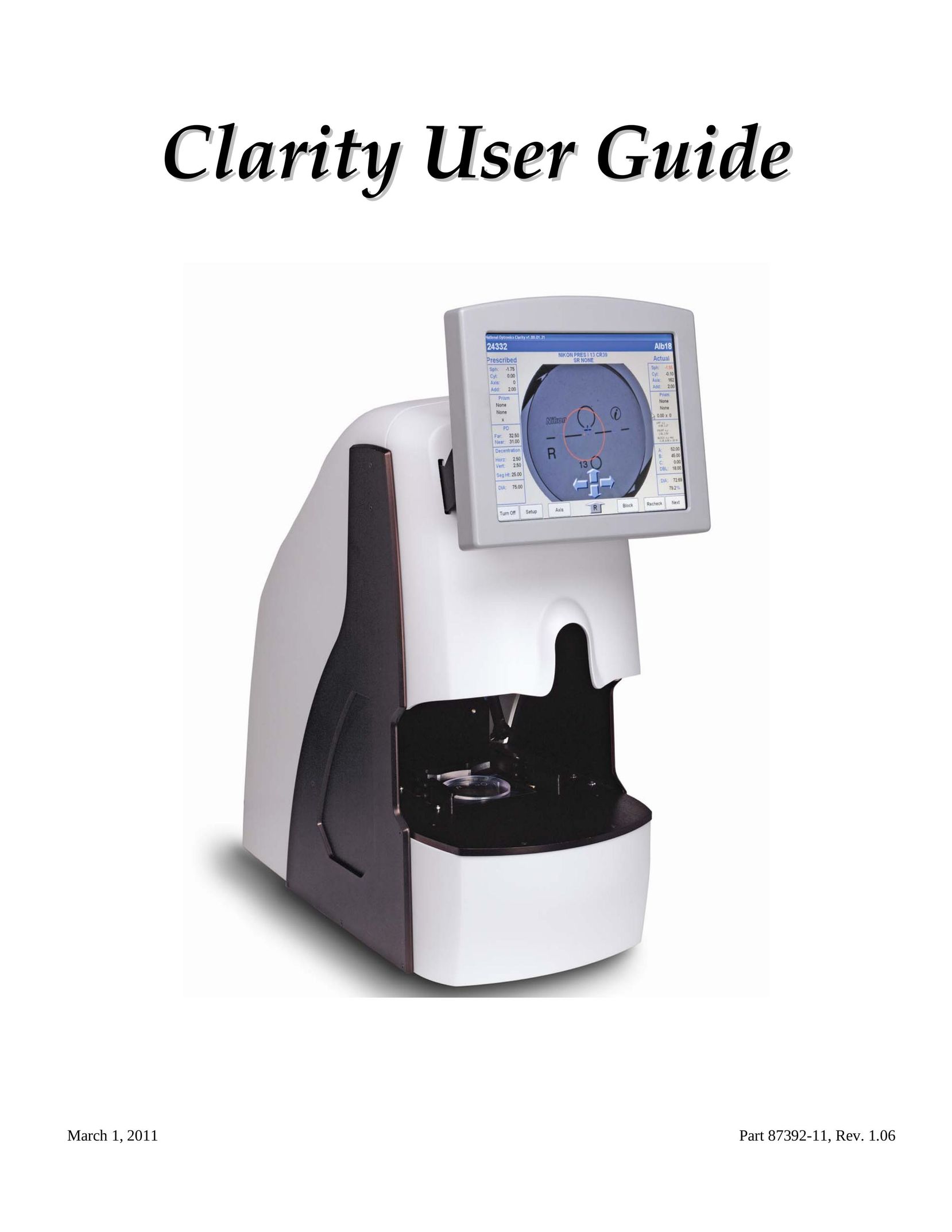 Clarity 87392-11 Video Eyeware User Manual