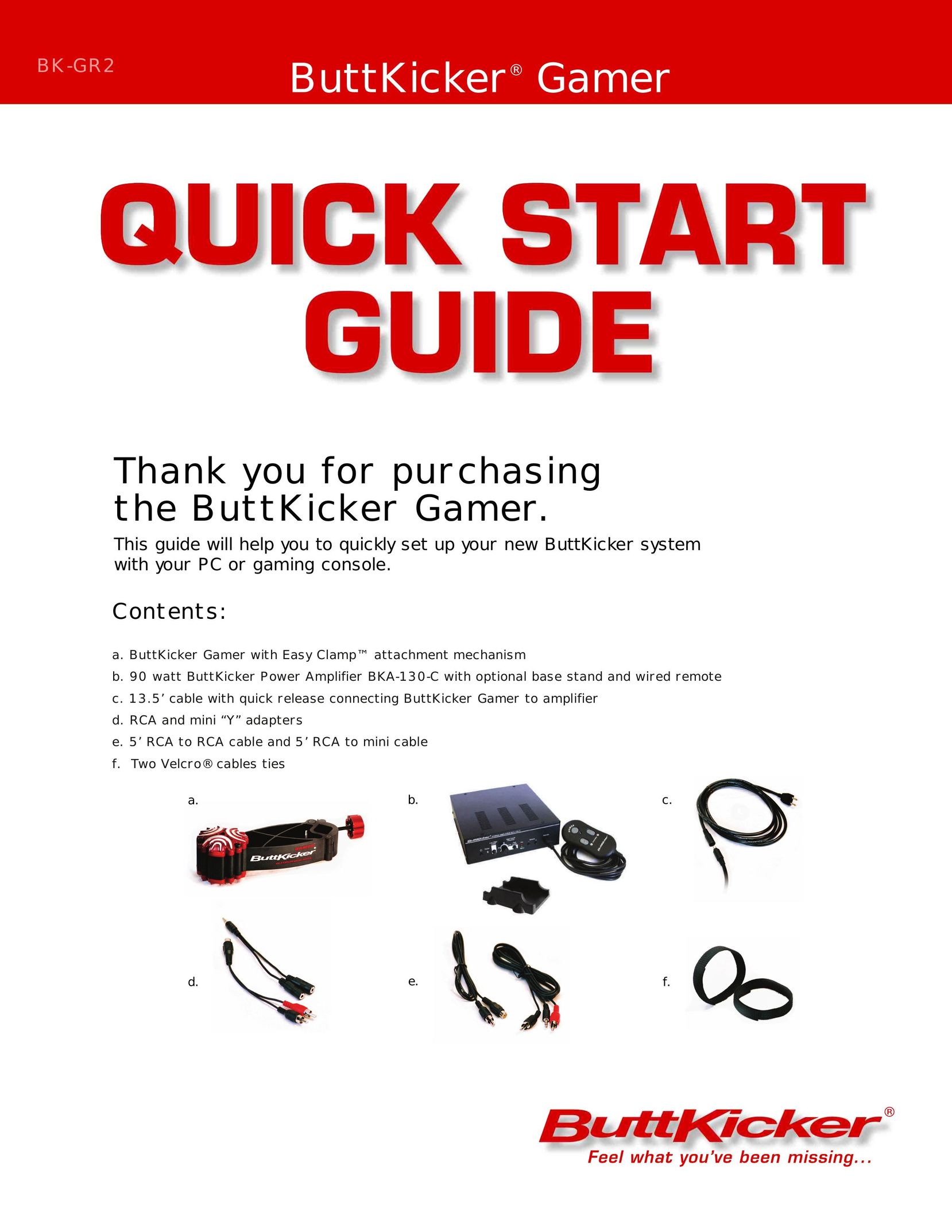 ButtKicker BK-GR2 Video Game Console User Manual