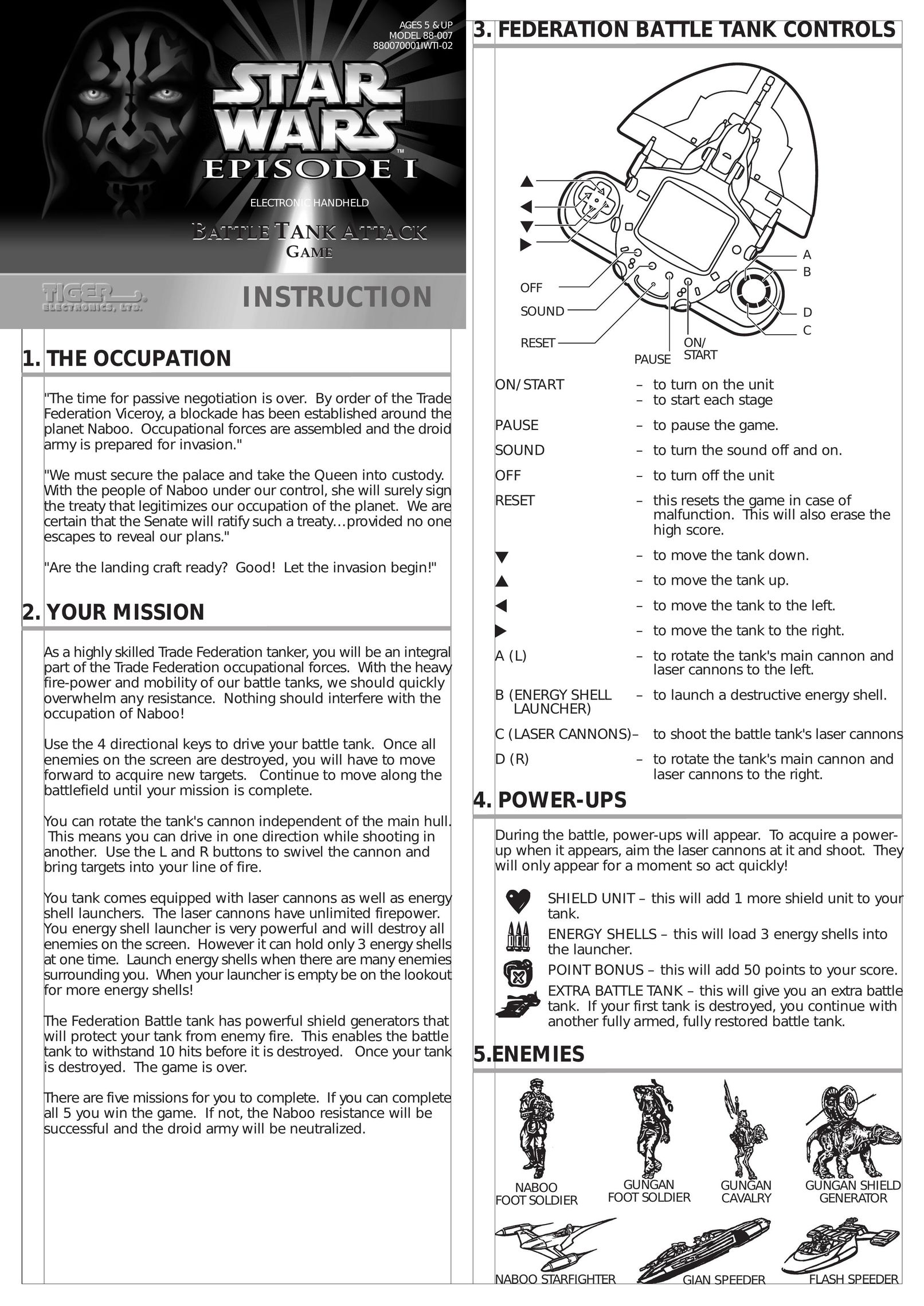 Hasbro 88-007 Video Game Console User Manual