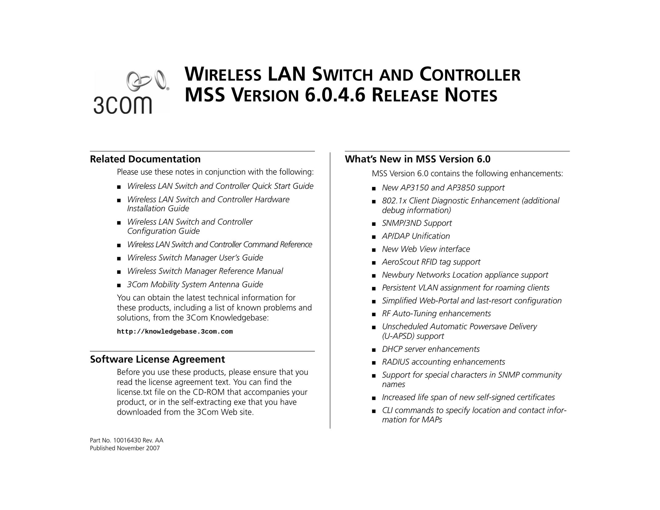3Com 6.0.4.6 Video Game Controller User Manual