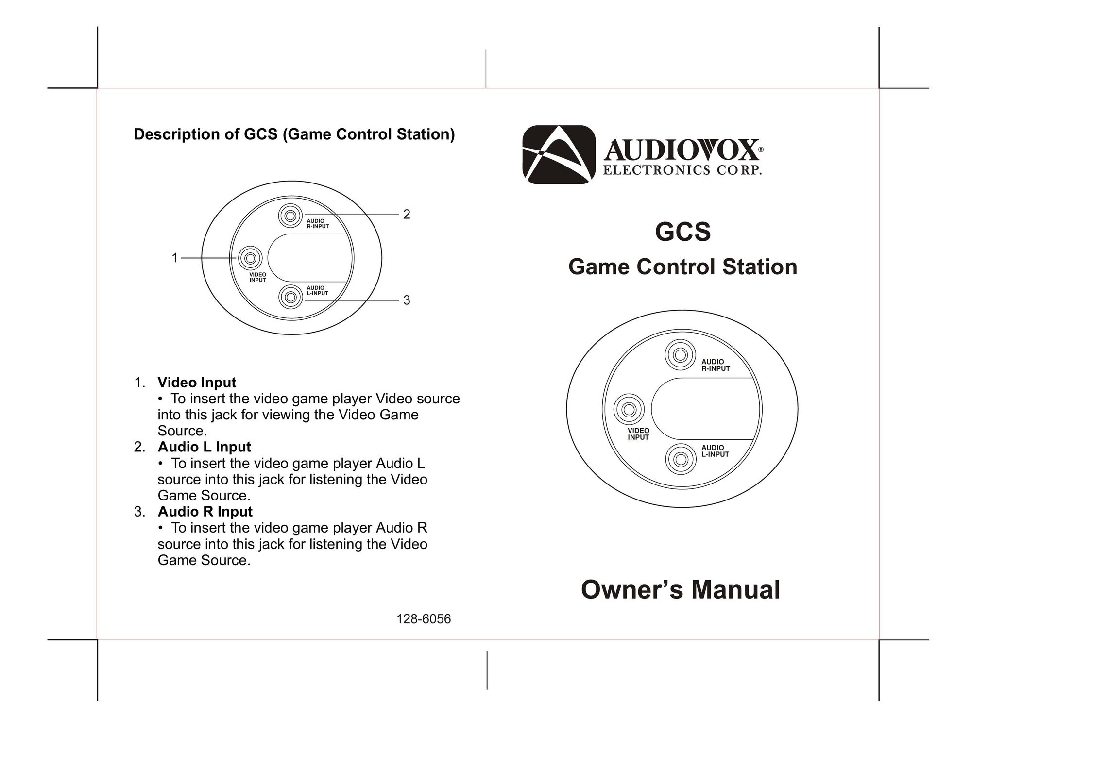 Audiovox 128-6056 Video Game Controller User Manual