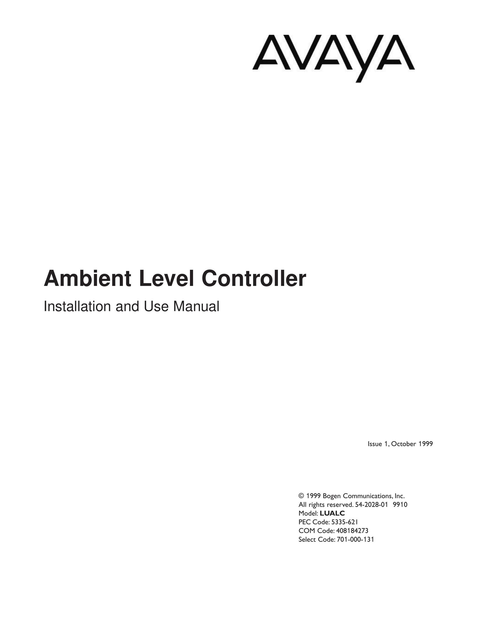Avaya LUALC Video Game Controller User Manual