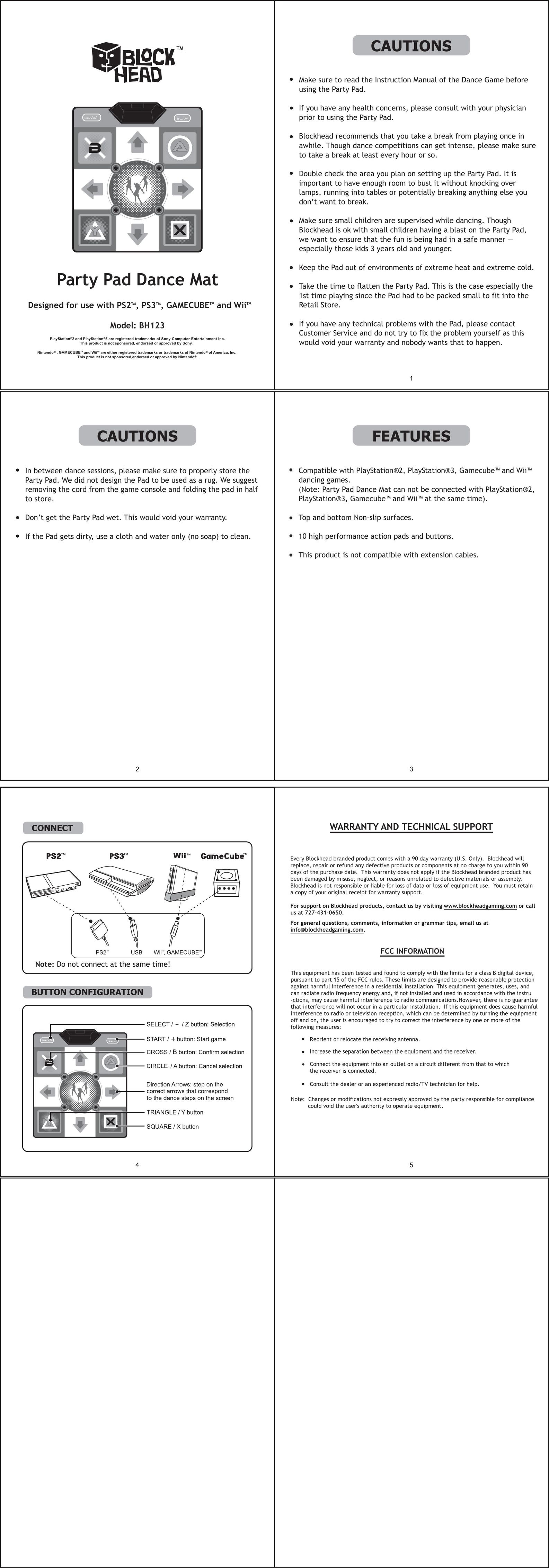 Blockhead BH123 Video Game Controller User Manual