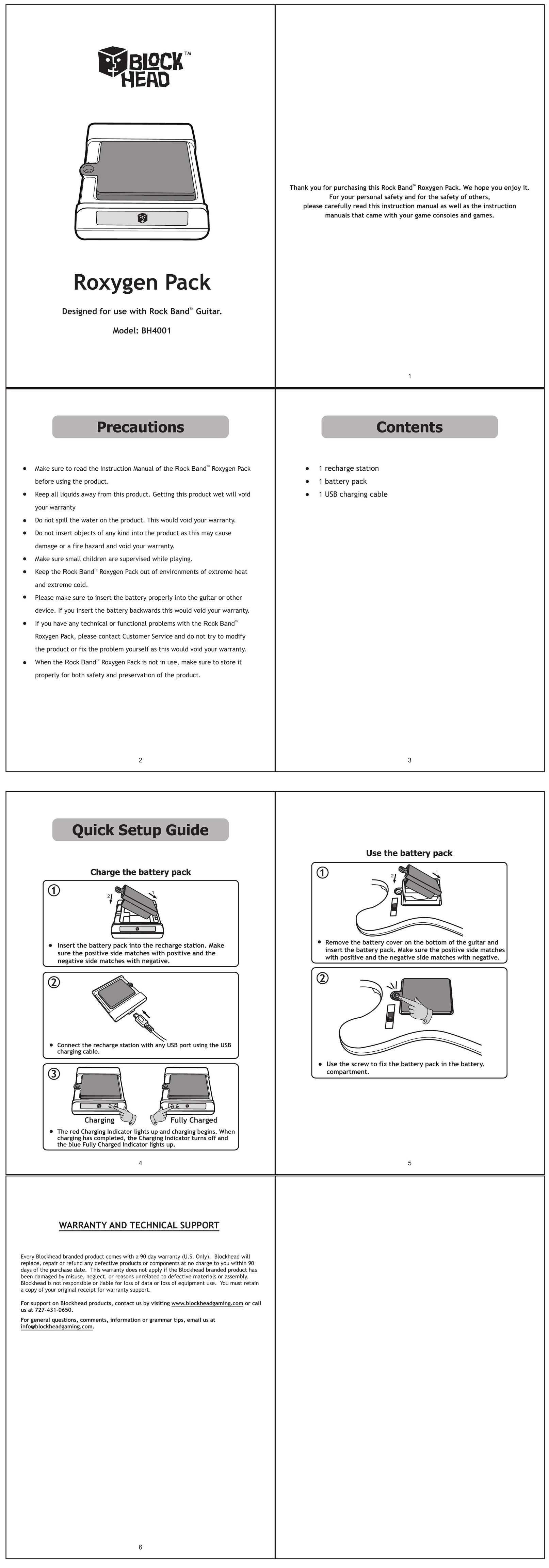 Blockhead BH4001 Video Game Controller User Manual
