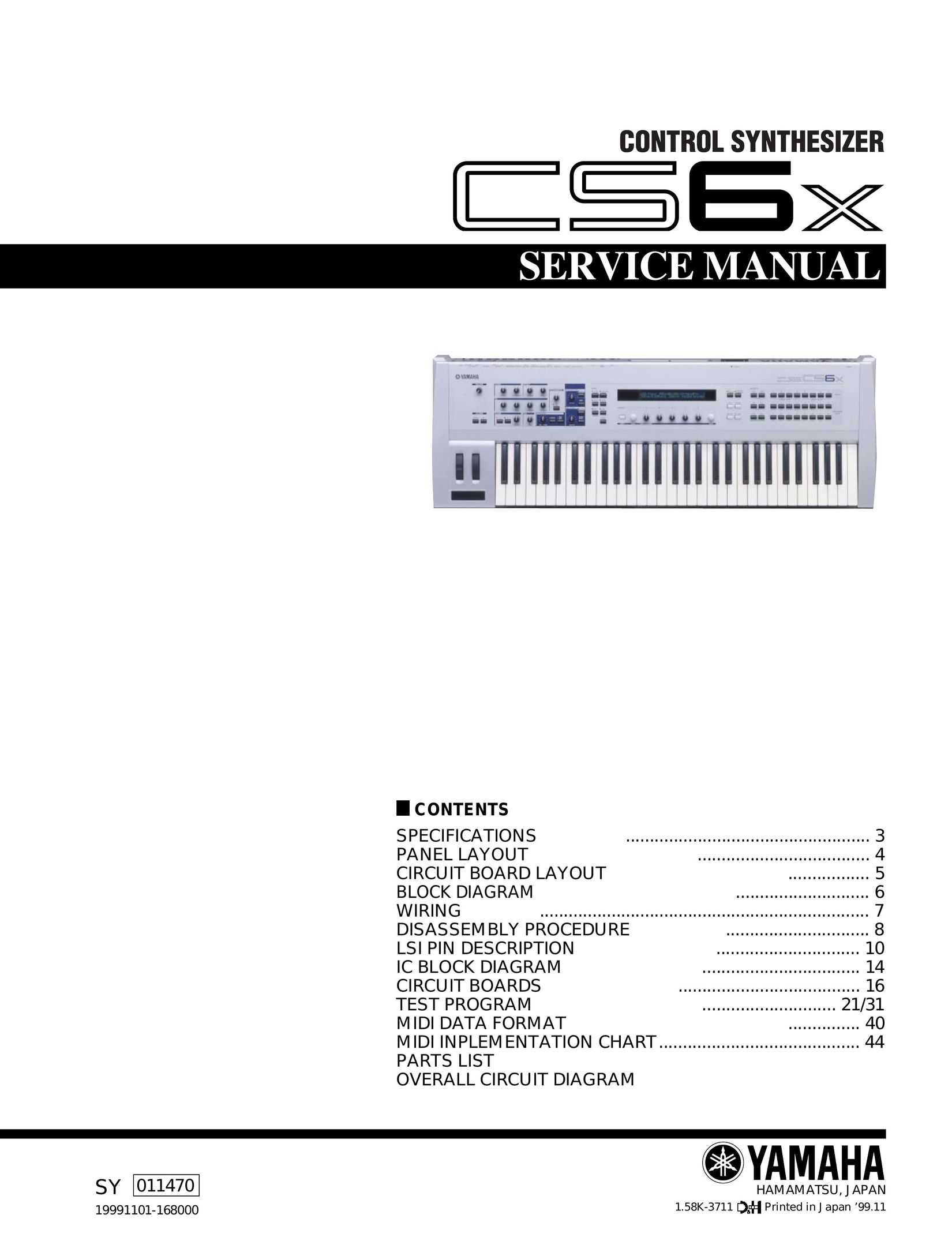 Yamaha SY 011470 Video Game Controller User Manual