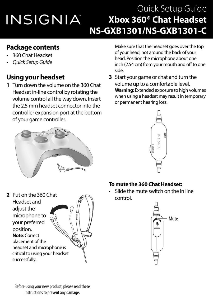 Insignia NS-GXB1301 Video Game Headset User Manual