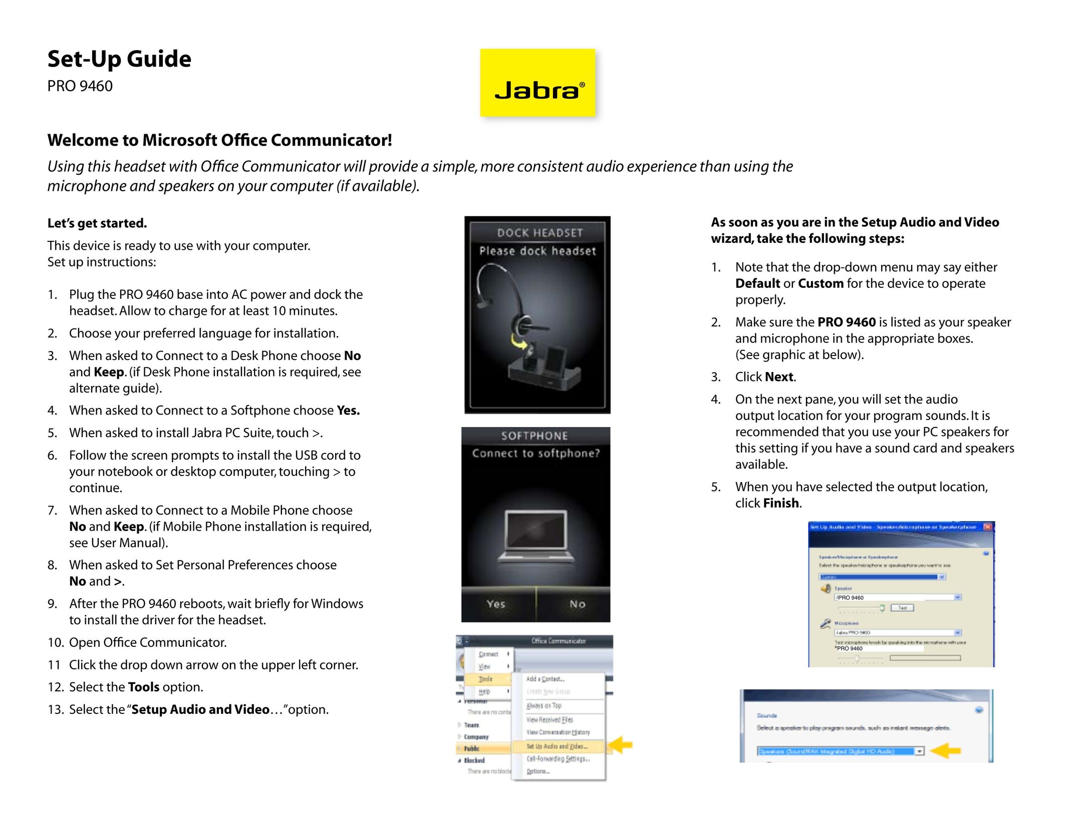 Jabra PR9460 Video Game Headset User Manual