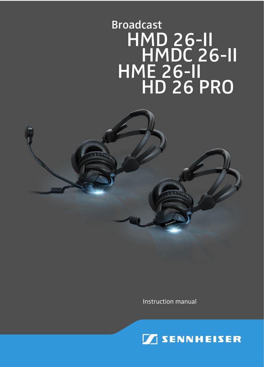 Sennheiser HD 26 PRO Video Game Headset User Manual