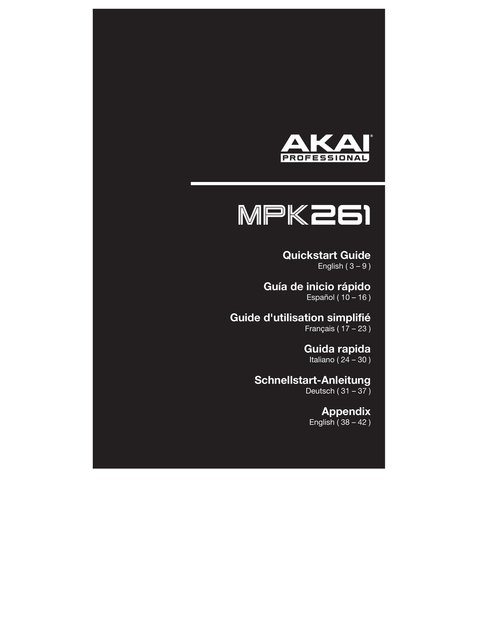 Akai MPK261 Video Game Keyboard User Manual