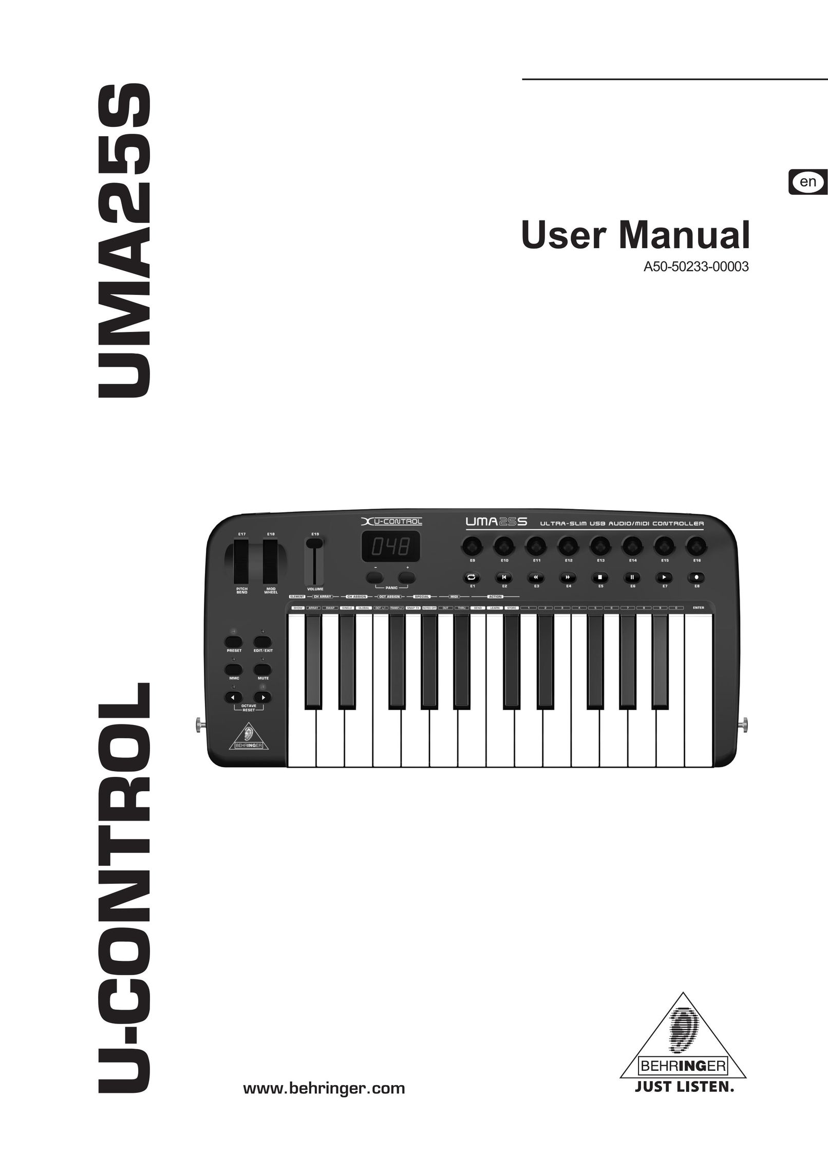 Behringer UMA-25S Video Game Keyboard User Manual