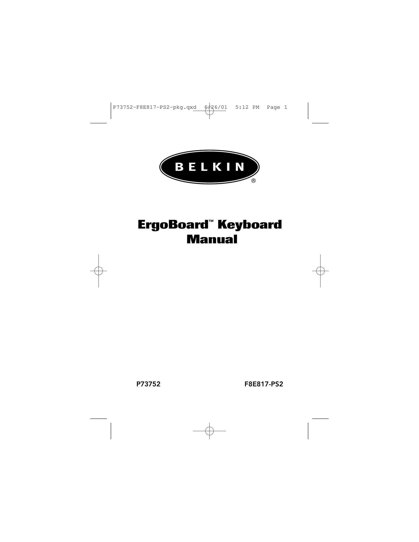 Belkin F8E817-PS2 Video Game Keyboard User Manual