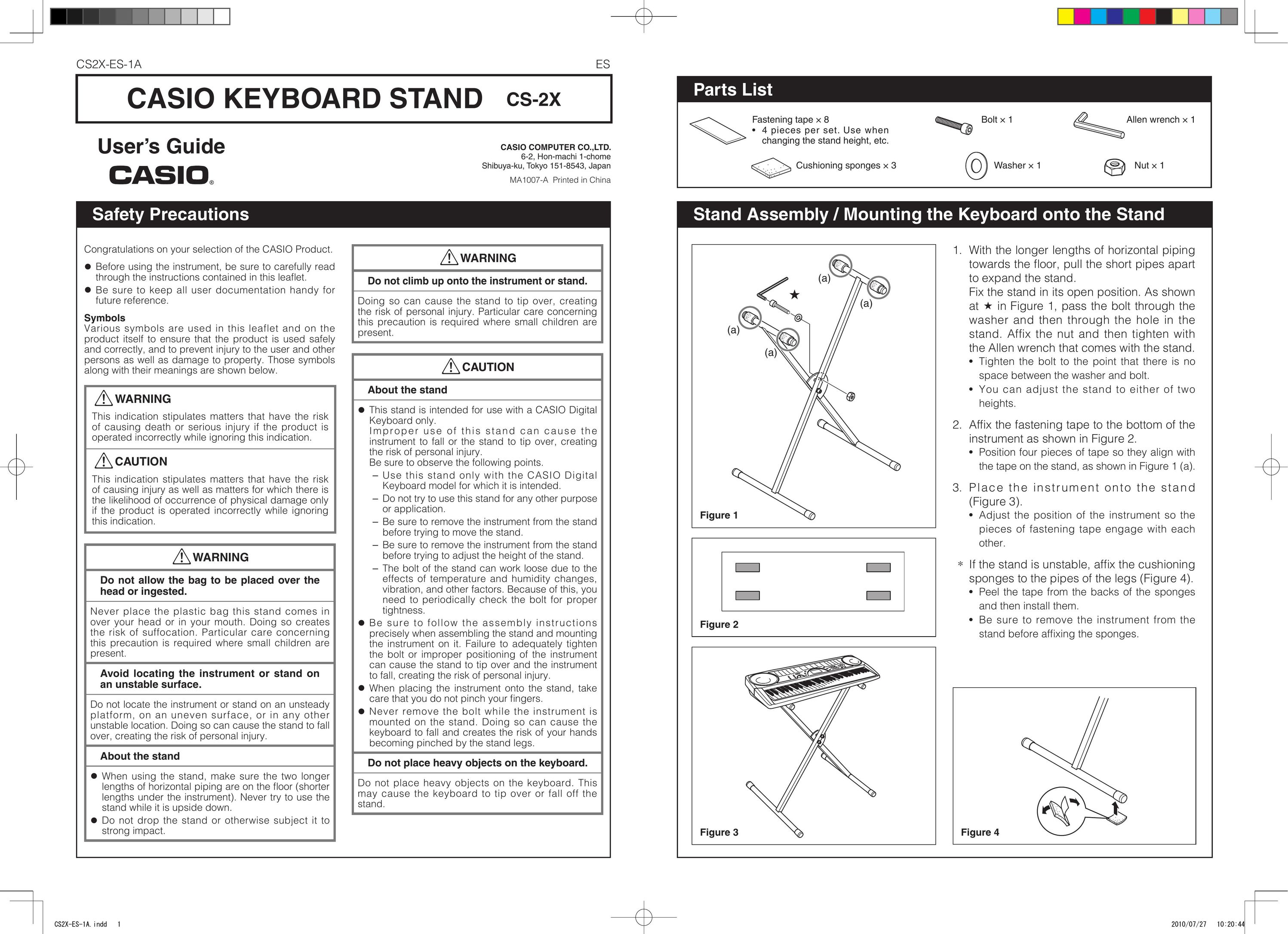 Casio CS-2X Video Game Keyboard User Manual