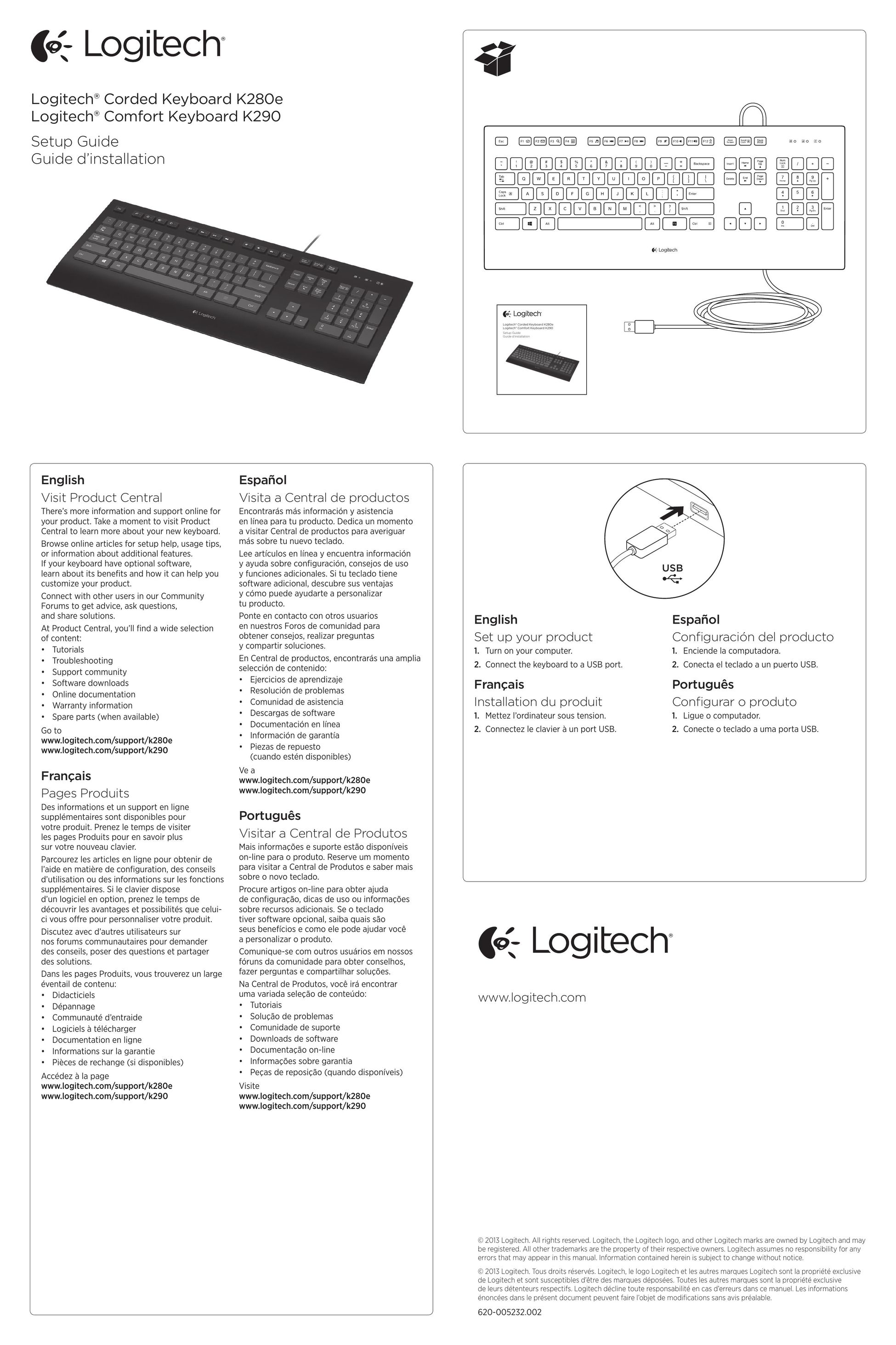 Logitech K290 Video Game Keyboard User Manual