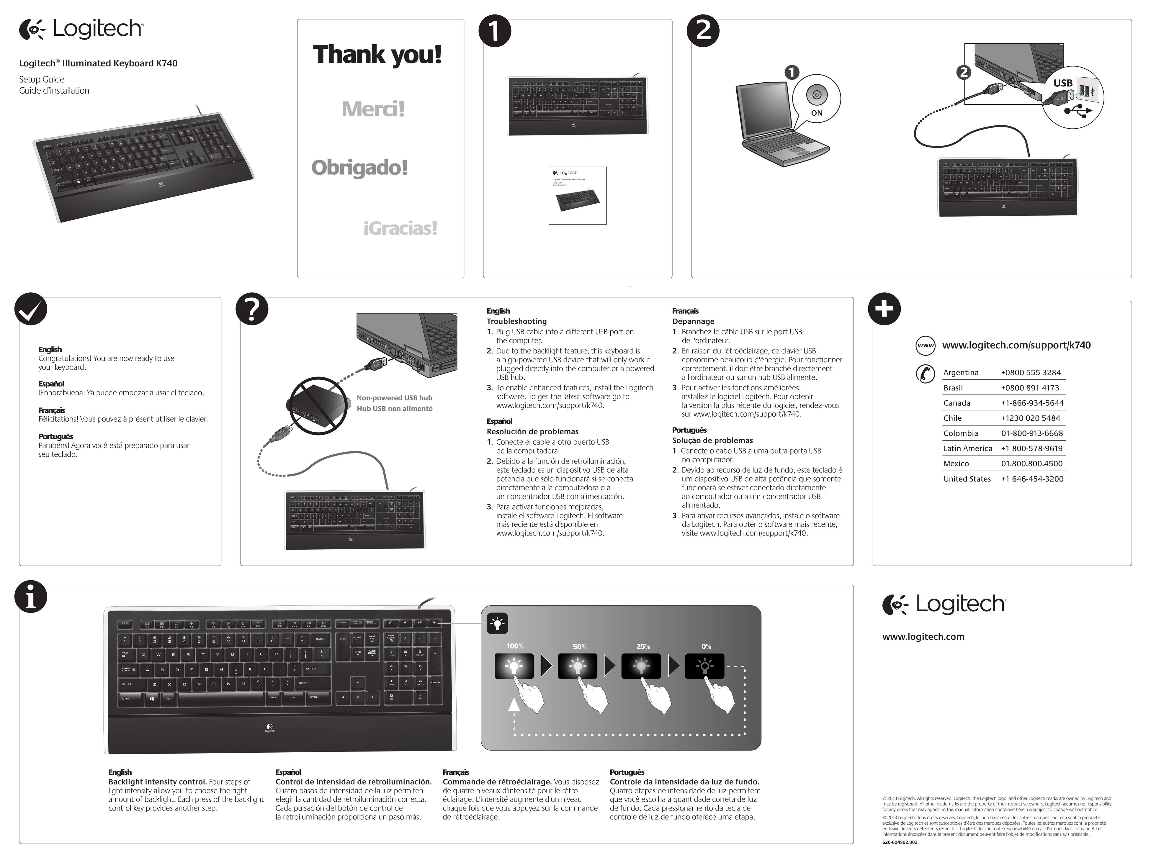 Logitech K740 Video Game Keyboard User Manual
