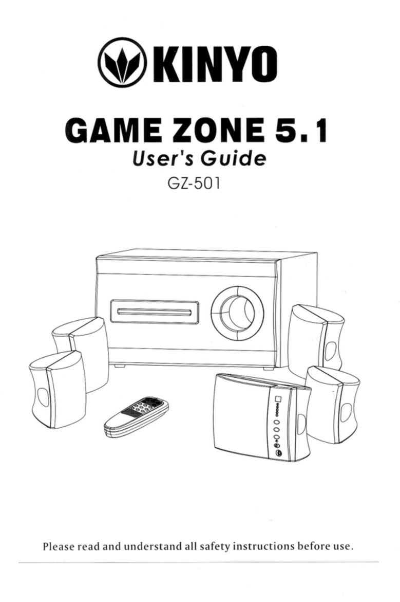 Kinyo GZ-501 Video Game Sound System User Manual