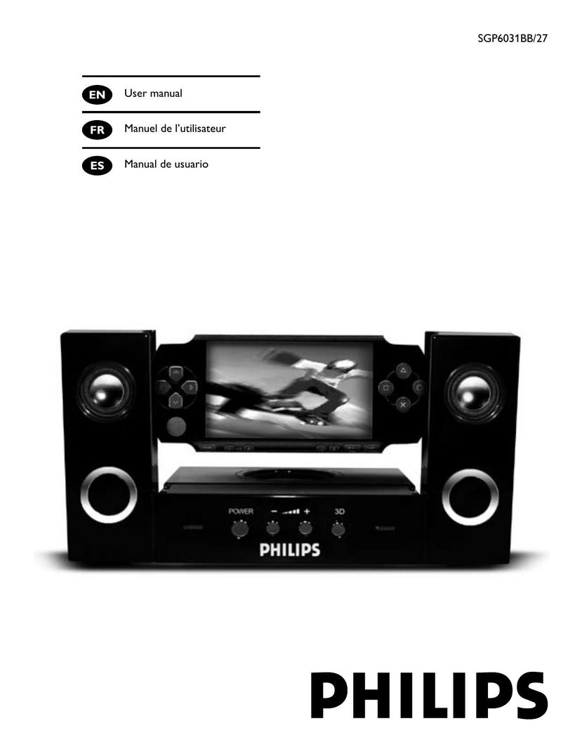 Philips SGP6031BB/27 Video Game Sound System User Manual