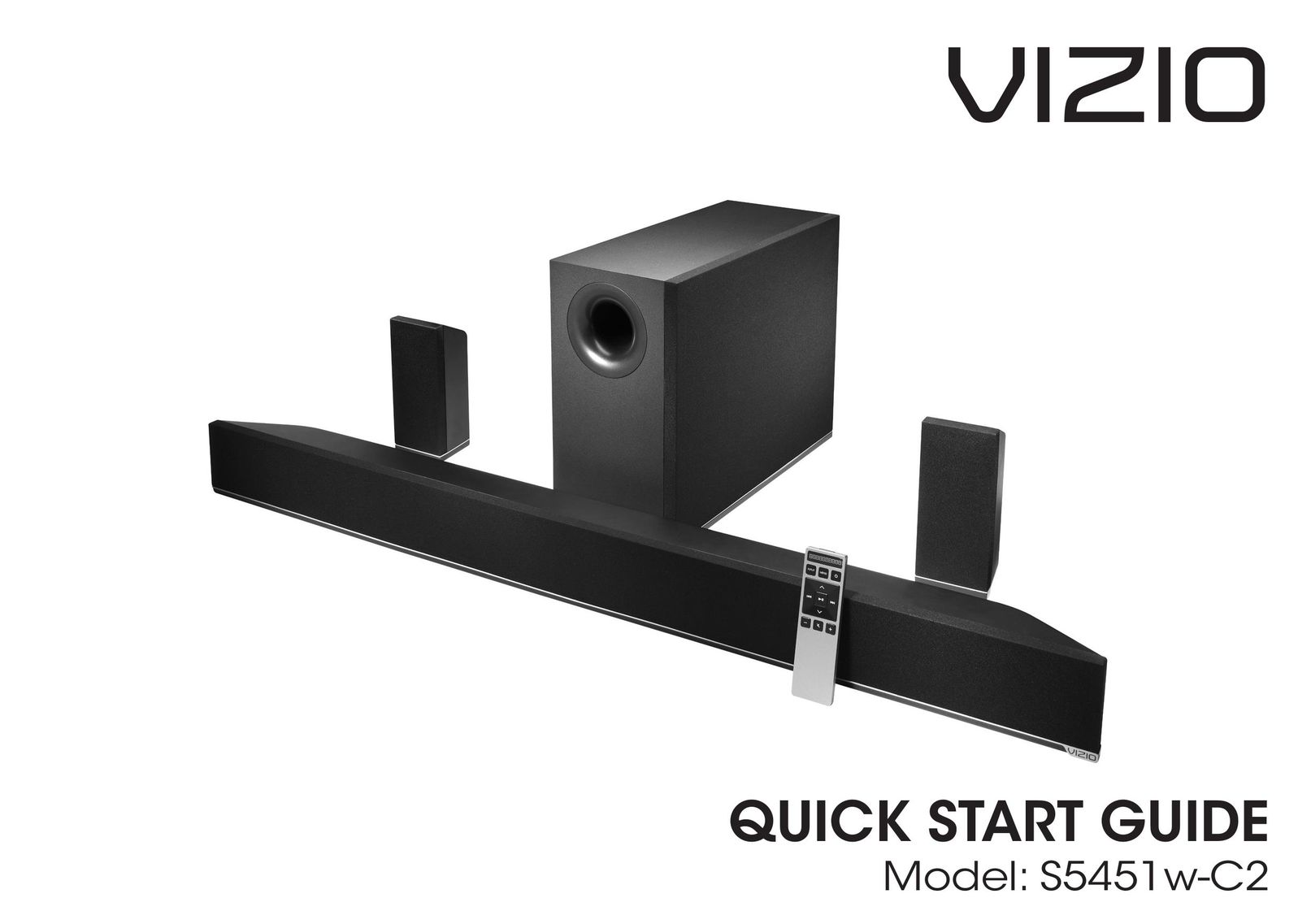 Vizio S5451w-C2 Video Game Sound System User Manual