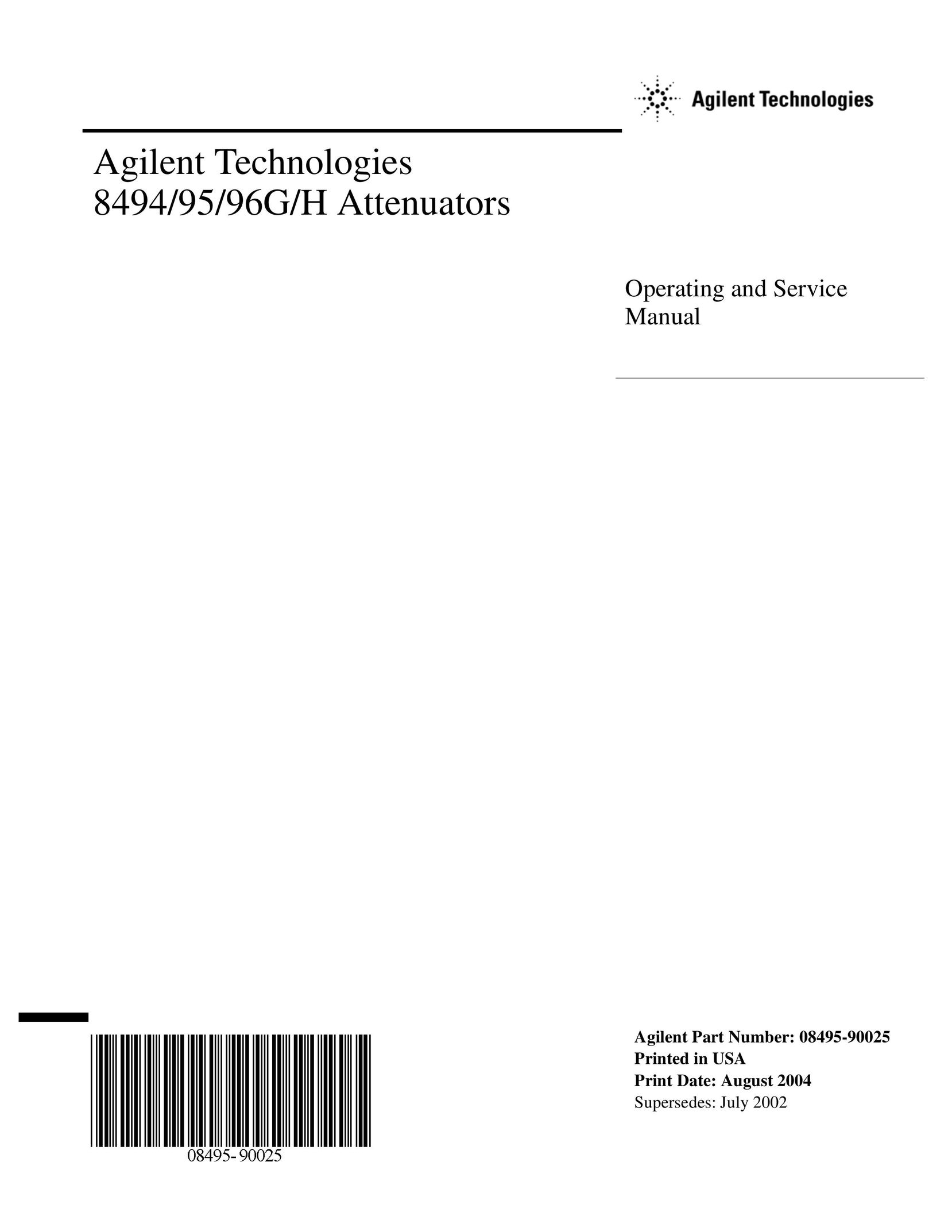 Agilent Technologies 08495-90025 Video Games User Manual