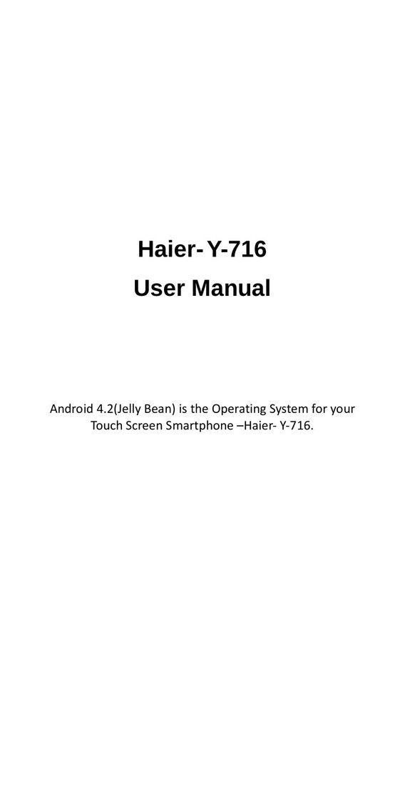 Haier Y-716 Video Games User Manual