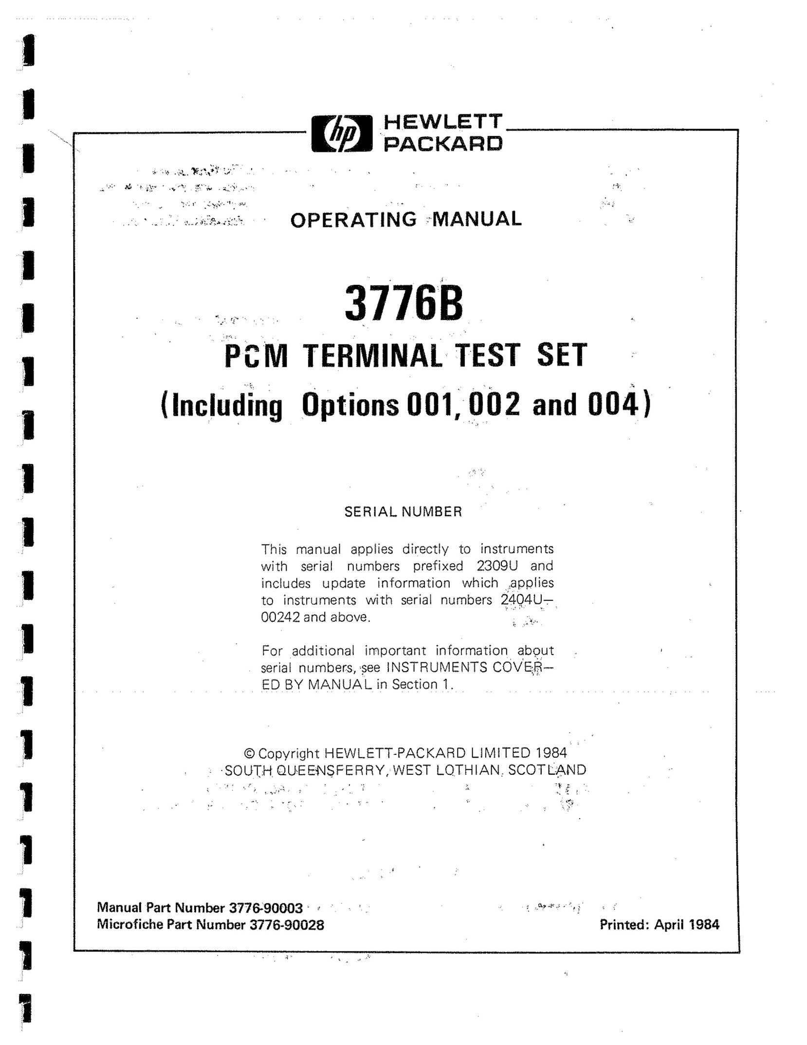 HP (Hewlett-Packard) 3776B Video Games User Manual