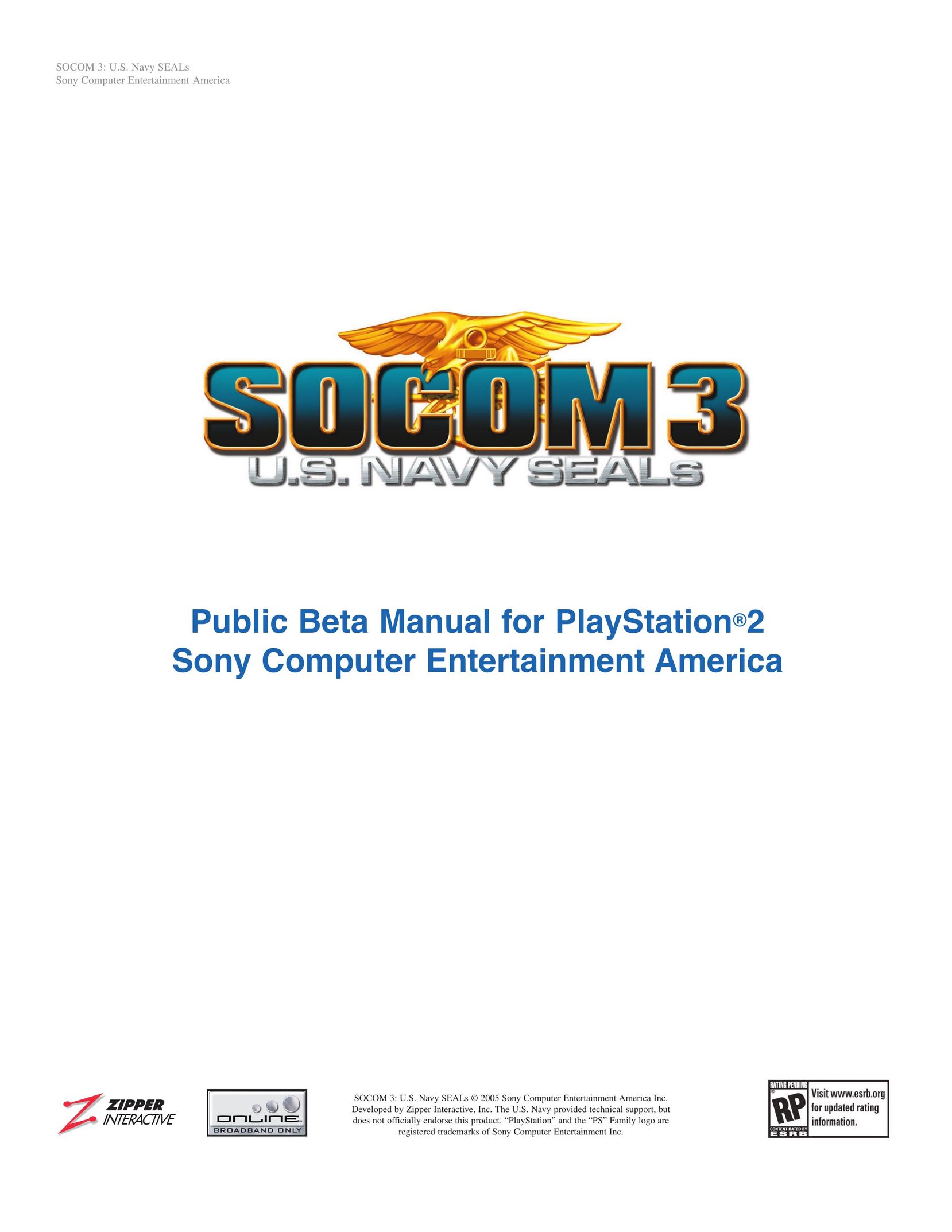 Sony SOCOM 3 Video Games User Manual