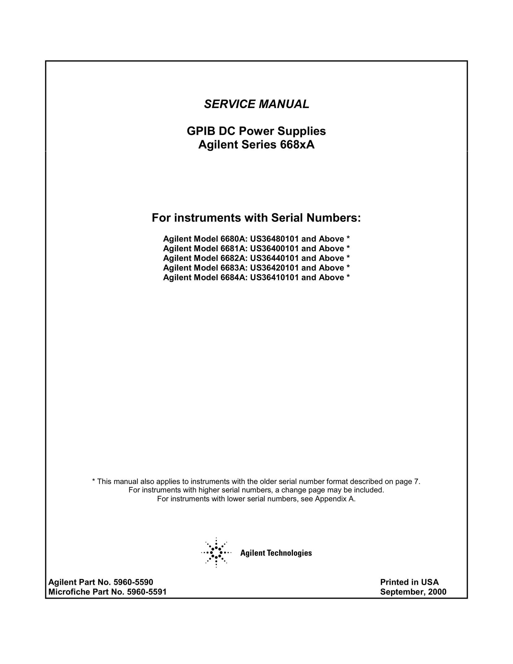 Agilent Technologies 6680A Video Gaming Accessories User Manual
