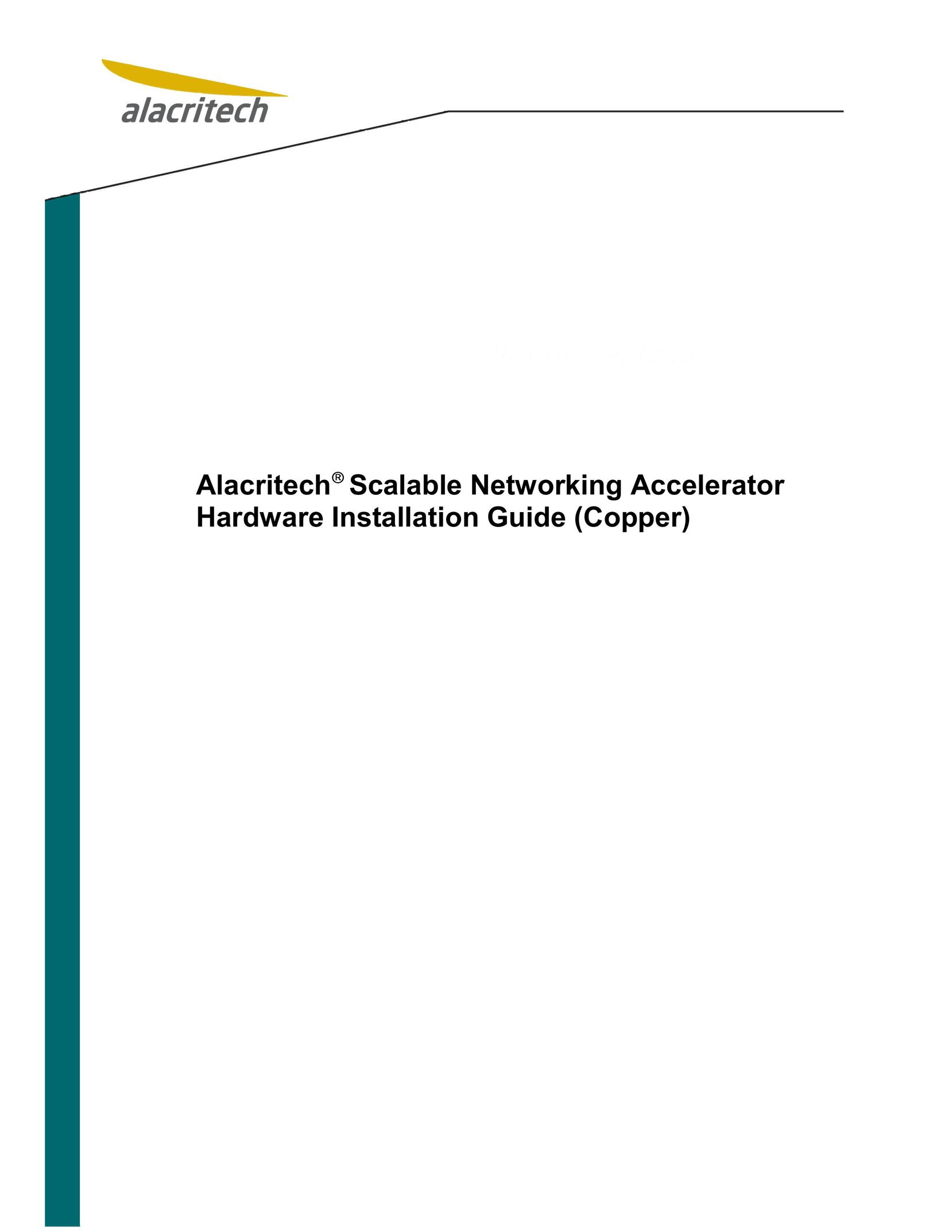 Alacritech Scalable Networking Accelerator Video Gaming Accessories User Manual