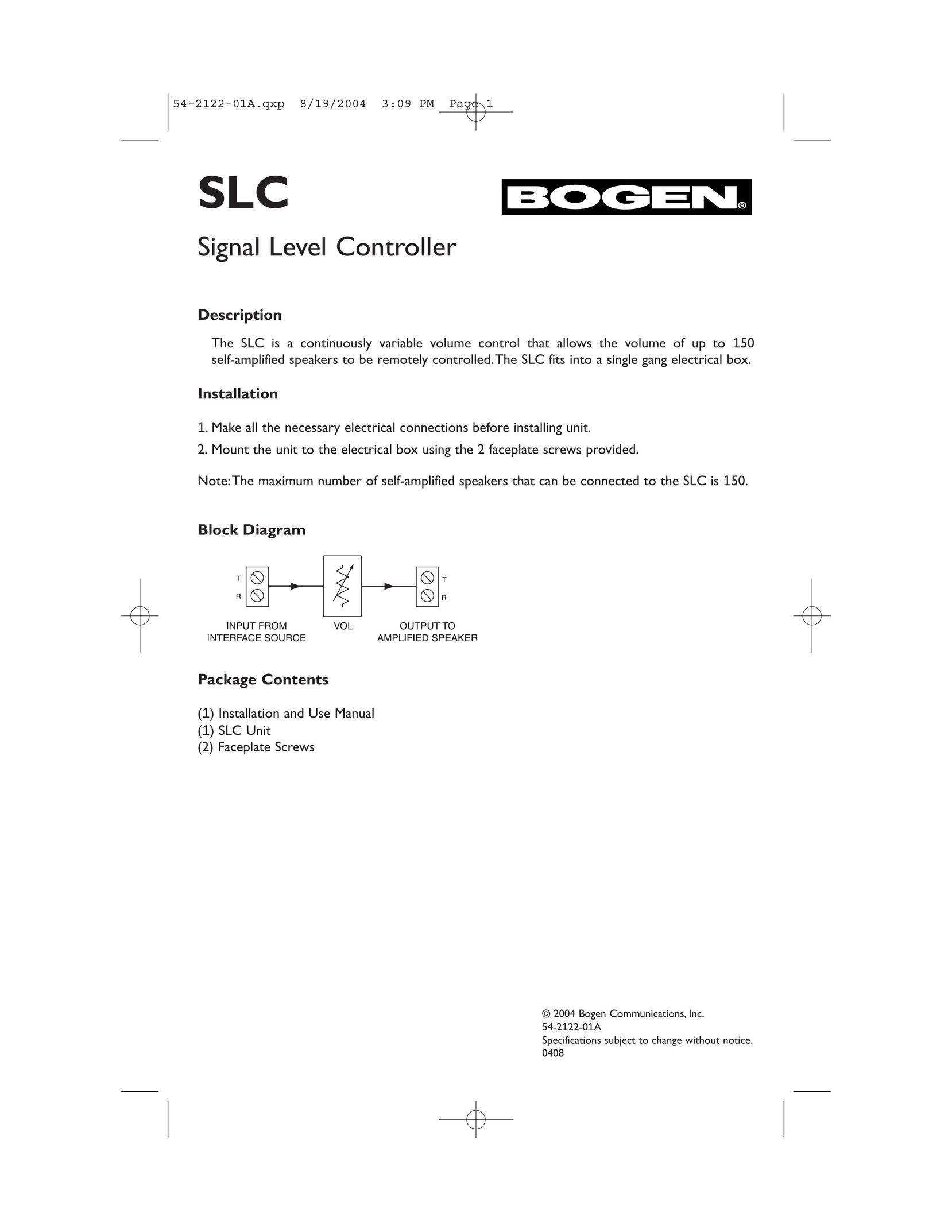 Bogen S4-2122-01A Video Gaming Accessories User Manual