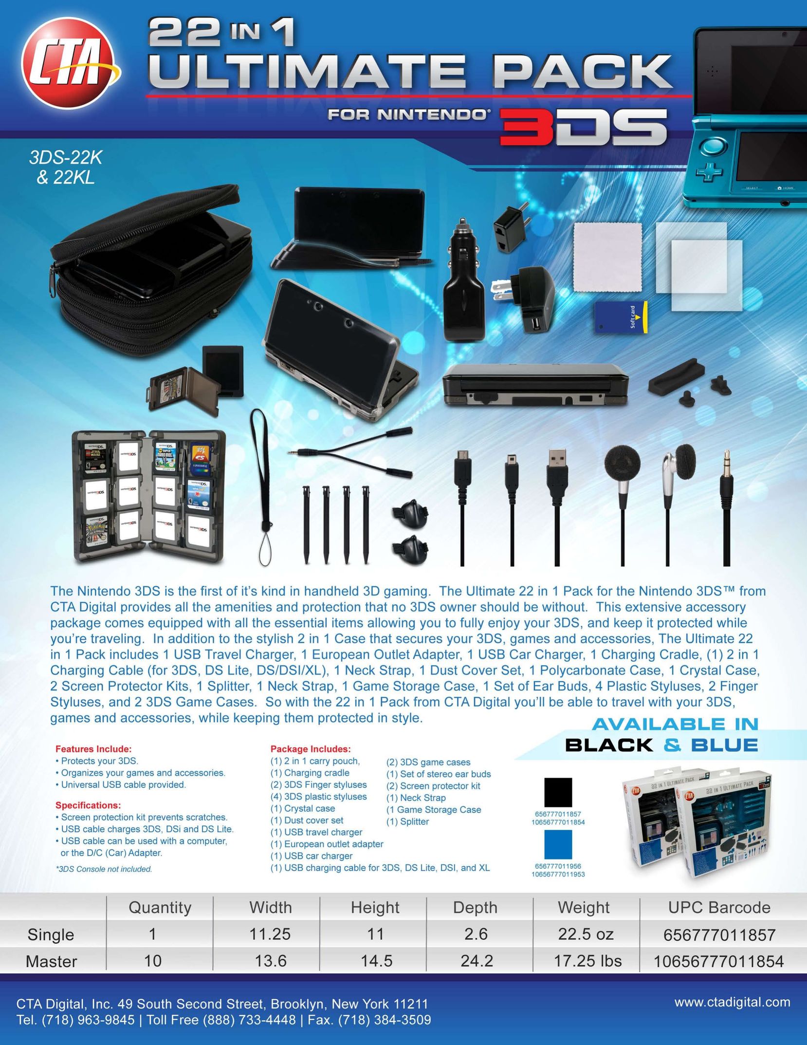 CTA 3DS-22K Video Gaming Accessories User Manual
