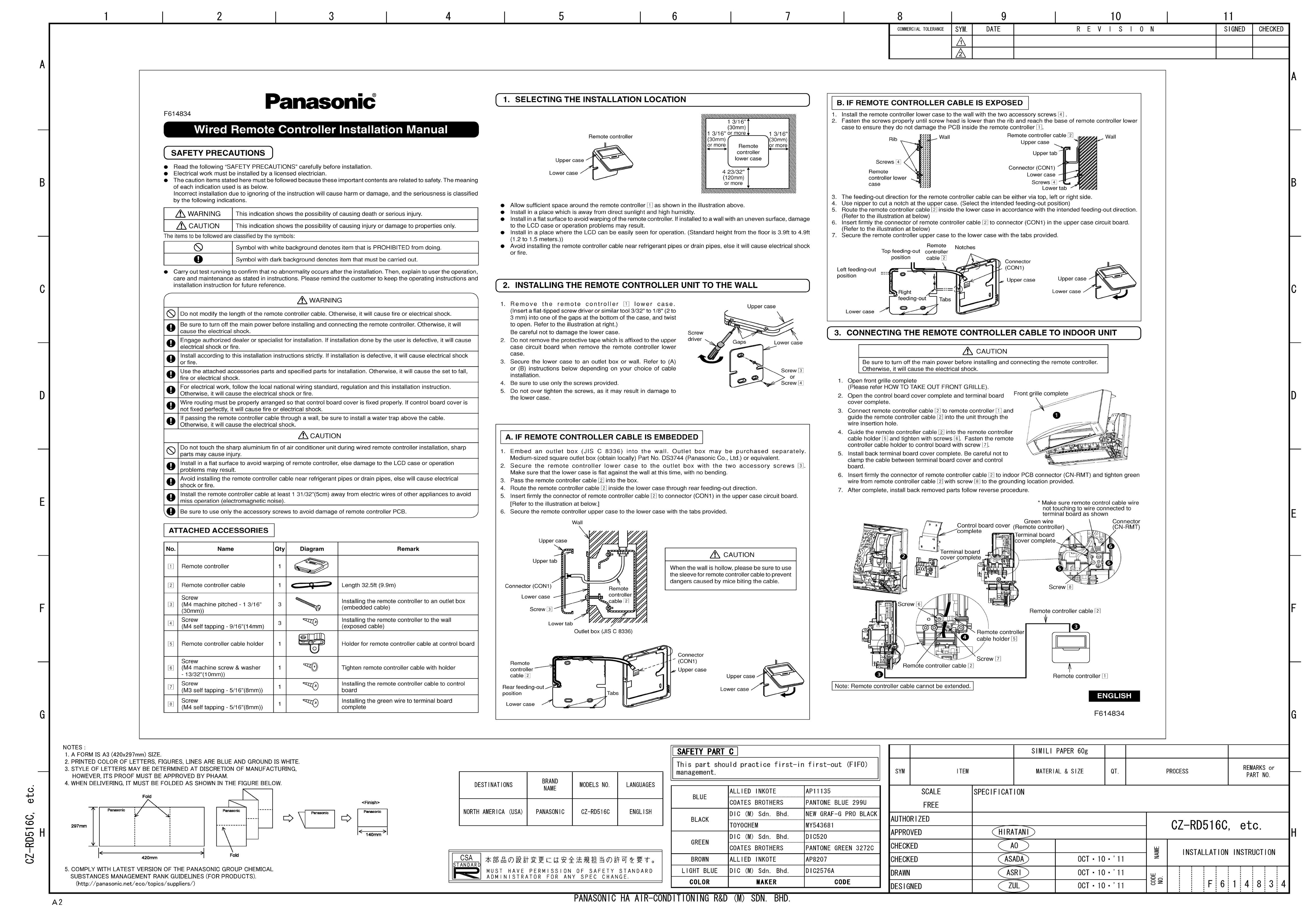 Panasonic CZ-RD516C Video Gaming Accessories User Manual