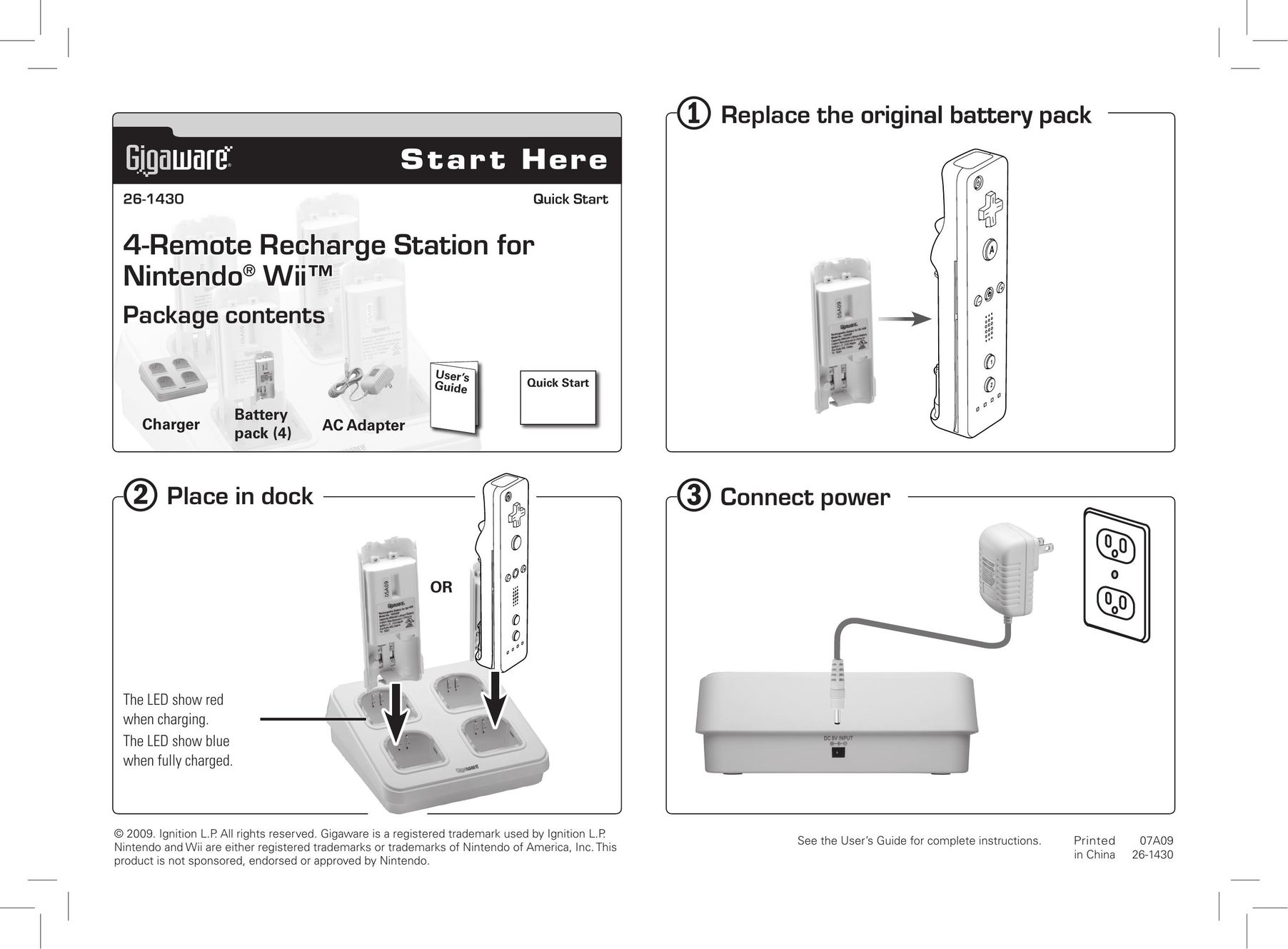 Radio Shack 26-1430 Video Gaming Accessories User Manual