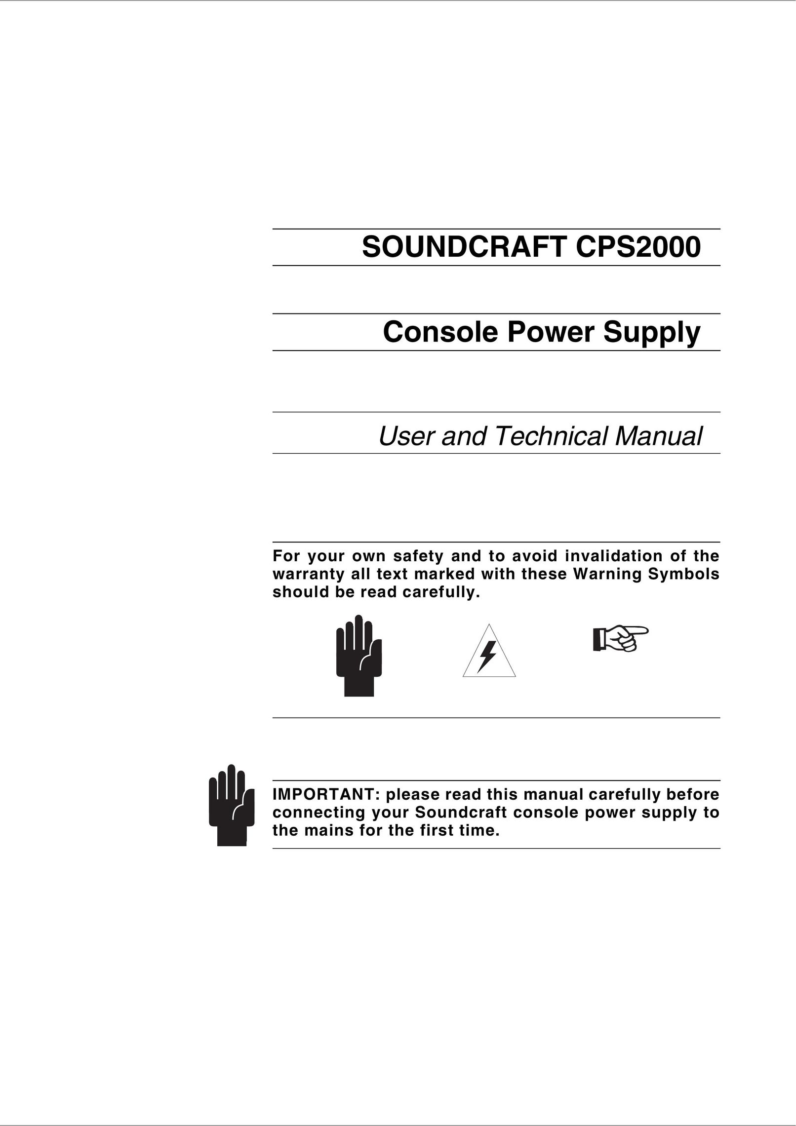 SoundCraft CPS2000 Video Gaming Accessories User Manual