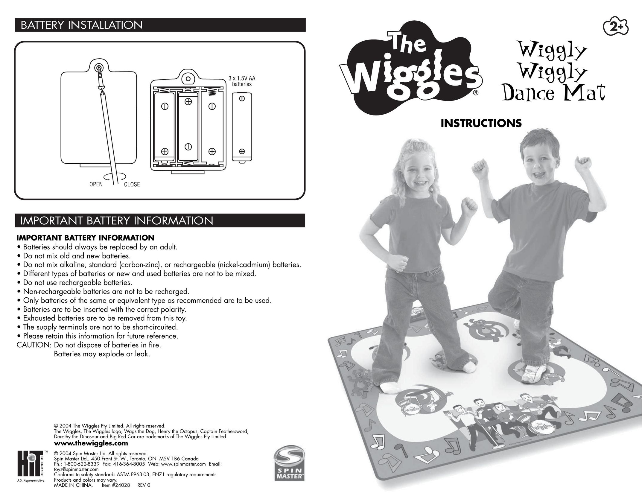 Spin Master Wiggly Wiggly Dance Mat Video Gaming Accessories User Manual
