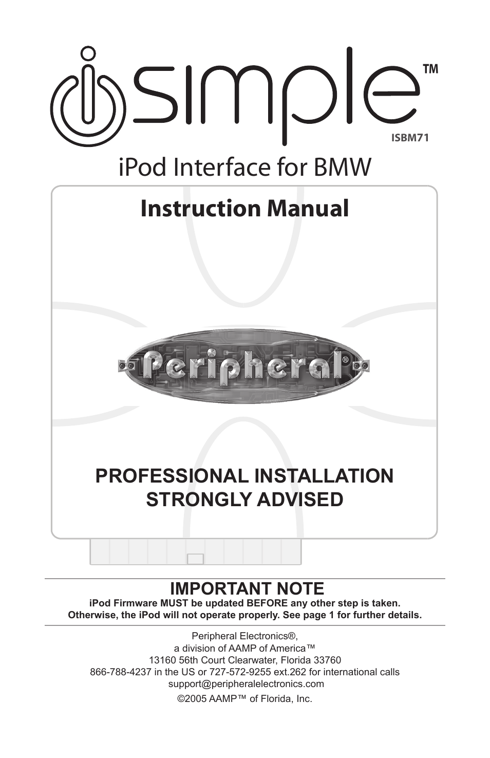 Peripheral Simple iPod Interface for BMW