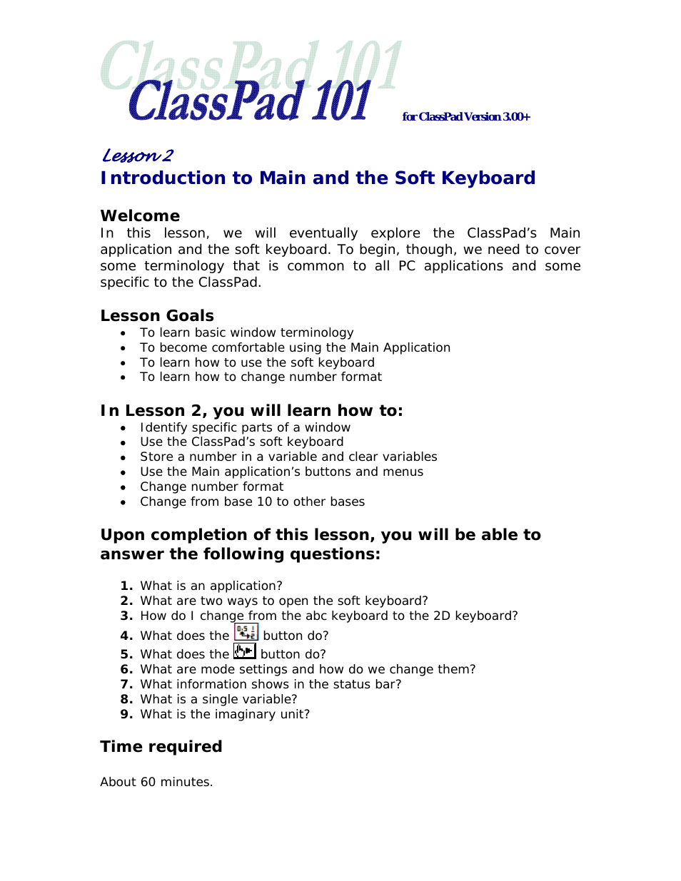 ClassPad 101