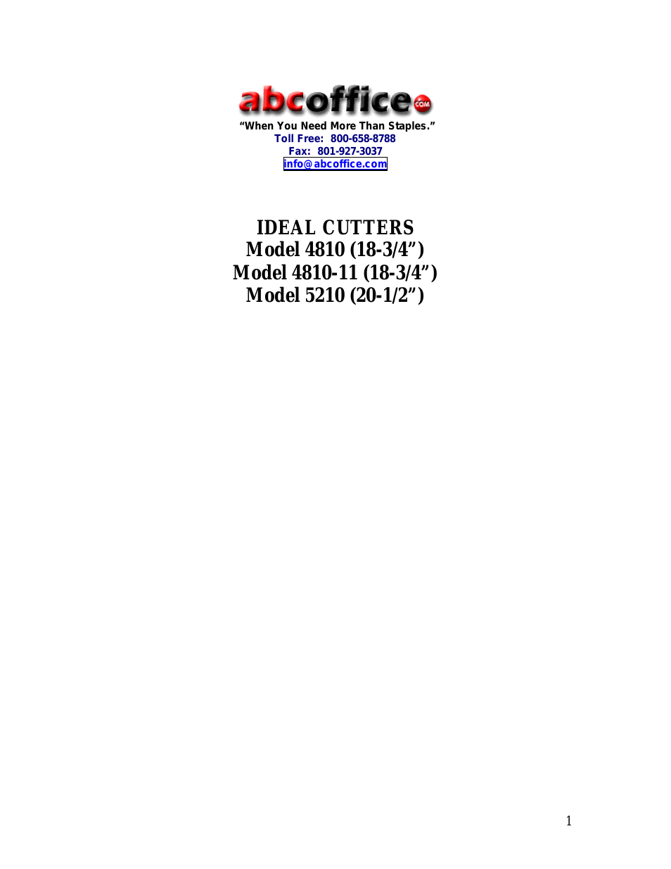 Ideal Cutter 4810-11