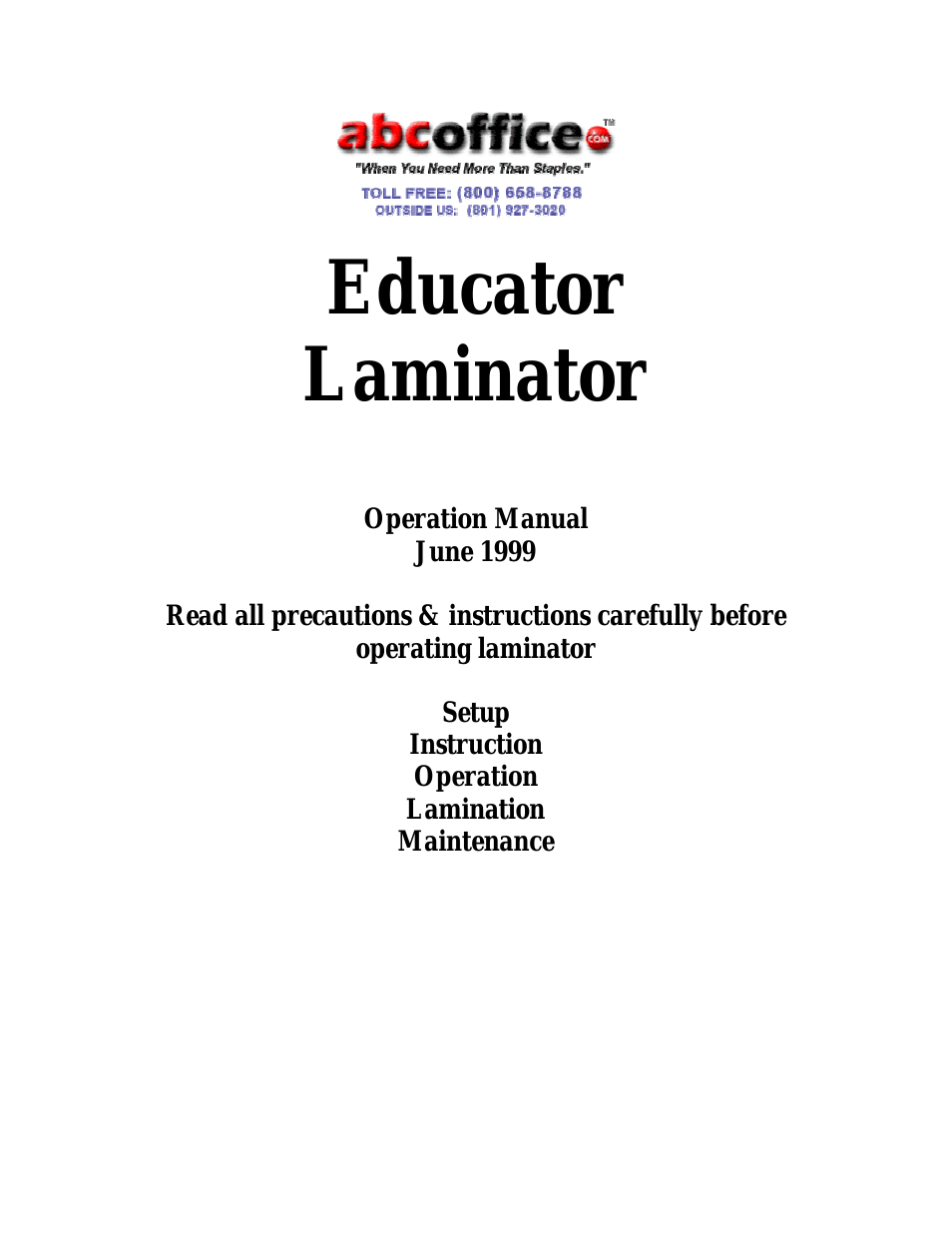 Educator Laminator