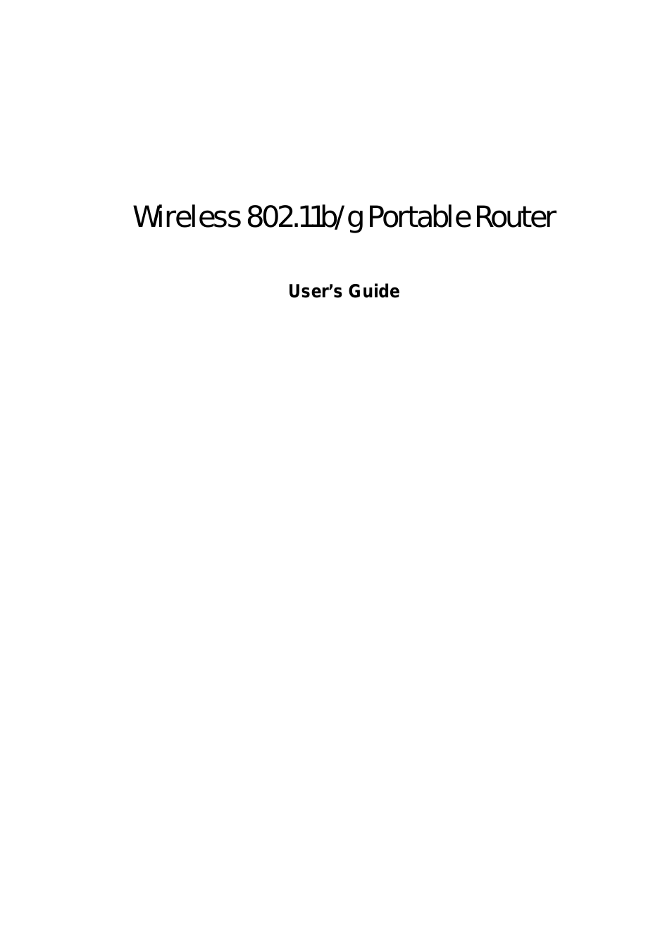 802.11b/g Portable Router WAP2102