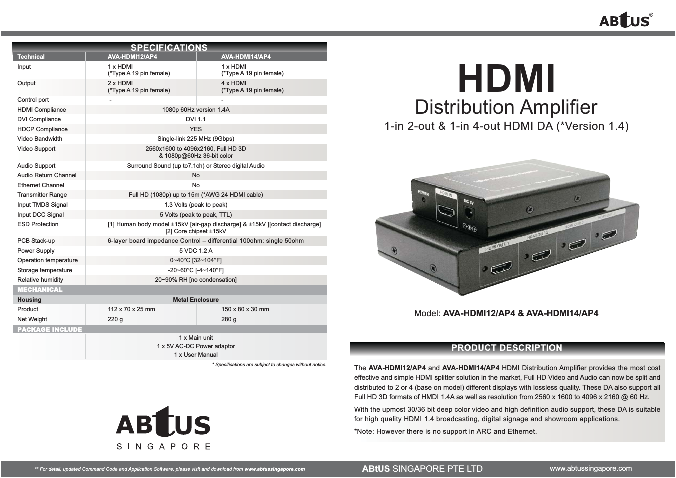 AVA-HDMI12/AP4