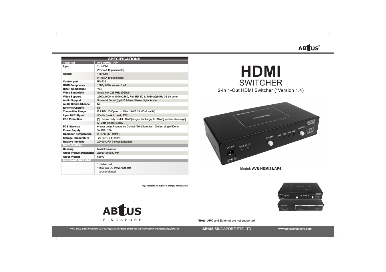 AVS-HDMI21/AP4