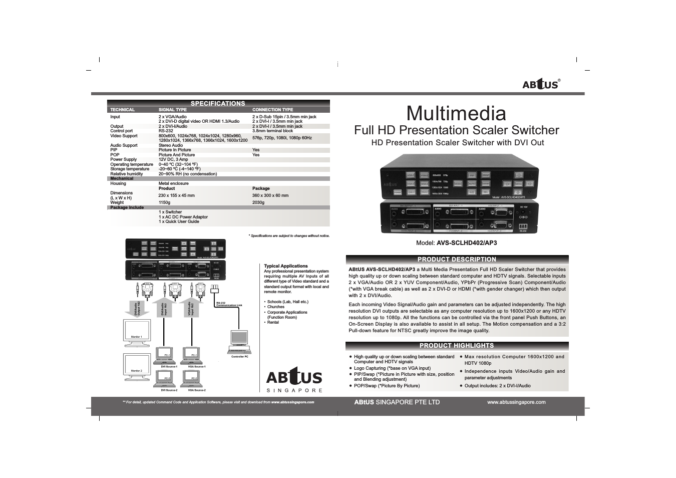 AVS-SCLHD402/AP3