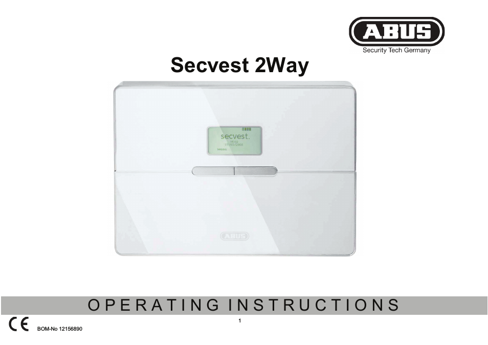 FU8006 Secvest 2WAY Wireless Alarm Control Panel (UK, DK, IT) Operating instructions