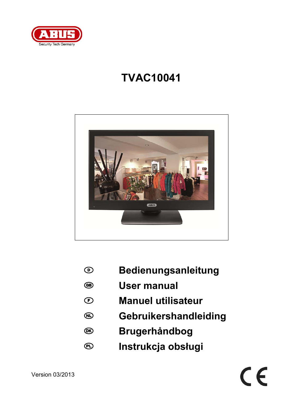TVAC10041 Operating instructions